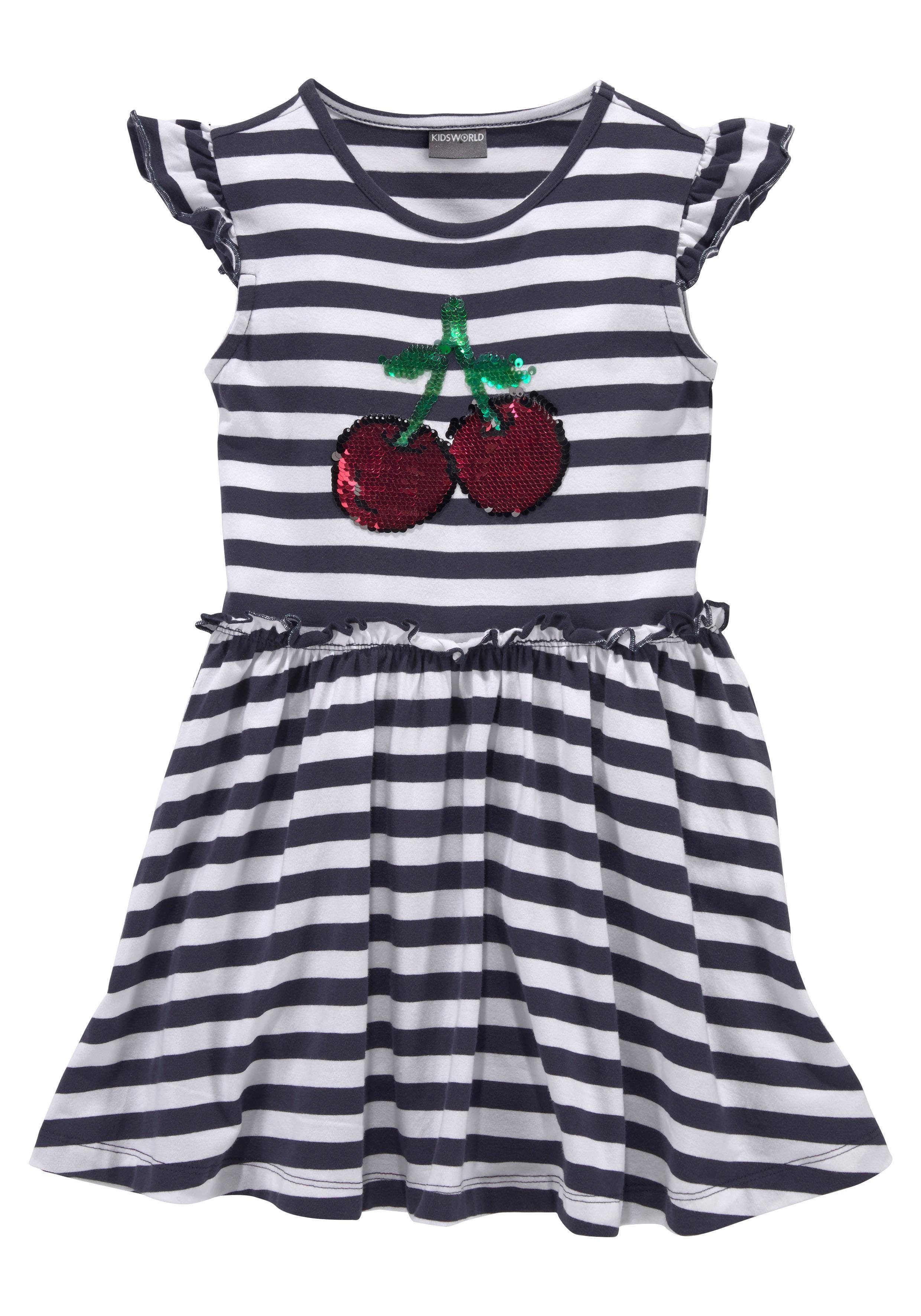 KIDSWORLD Jerseyjurk Voor kleine meisjes feestelijk, knie-vrij, speels, van katoenmix