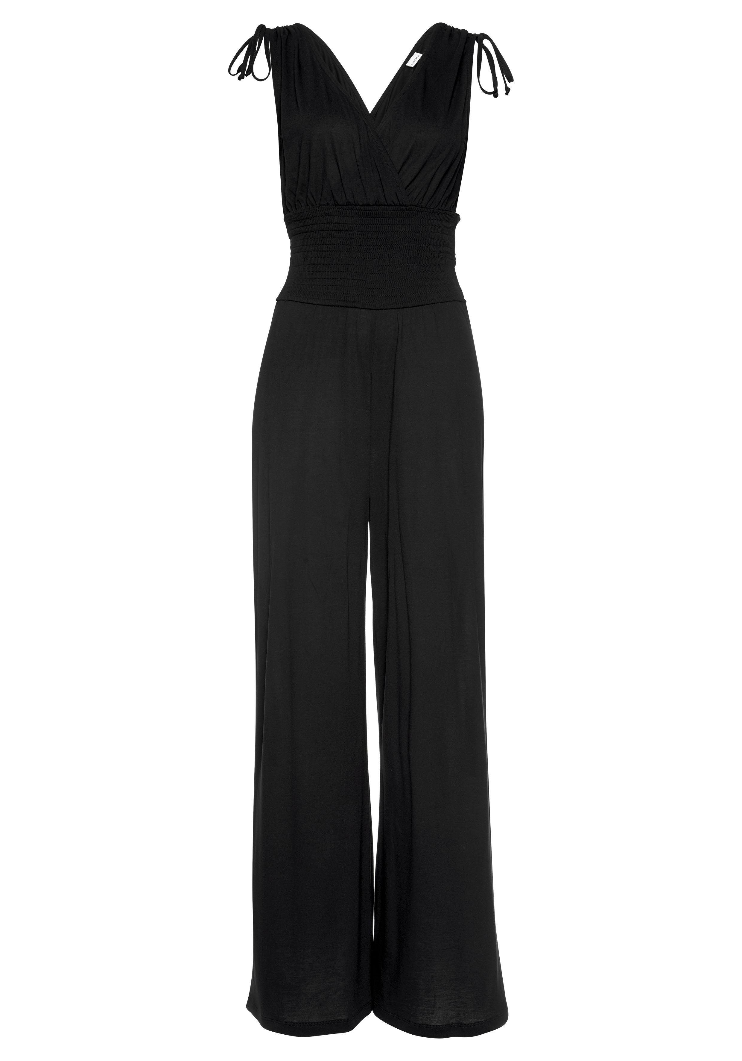 Lascana Jumpsuit met bandjes om de bandjes te rimpelen, zomerse jumpsuit