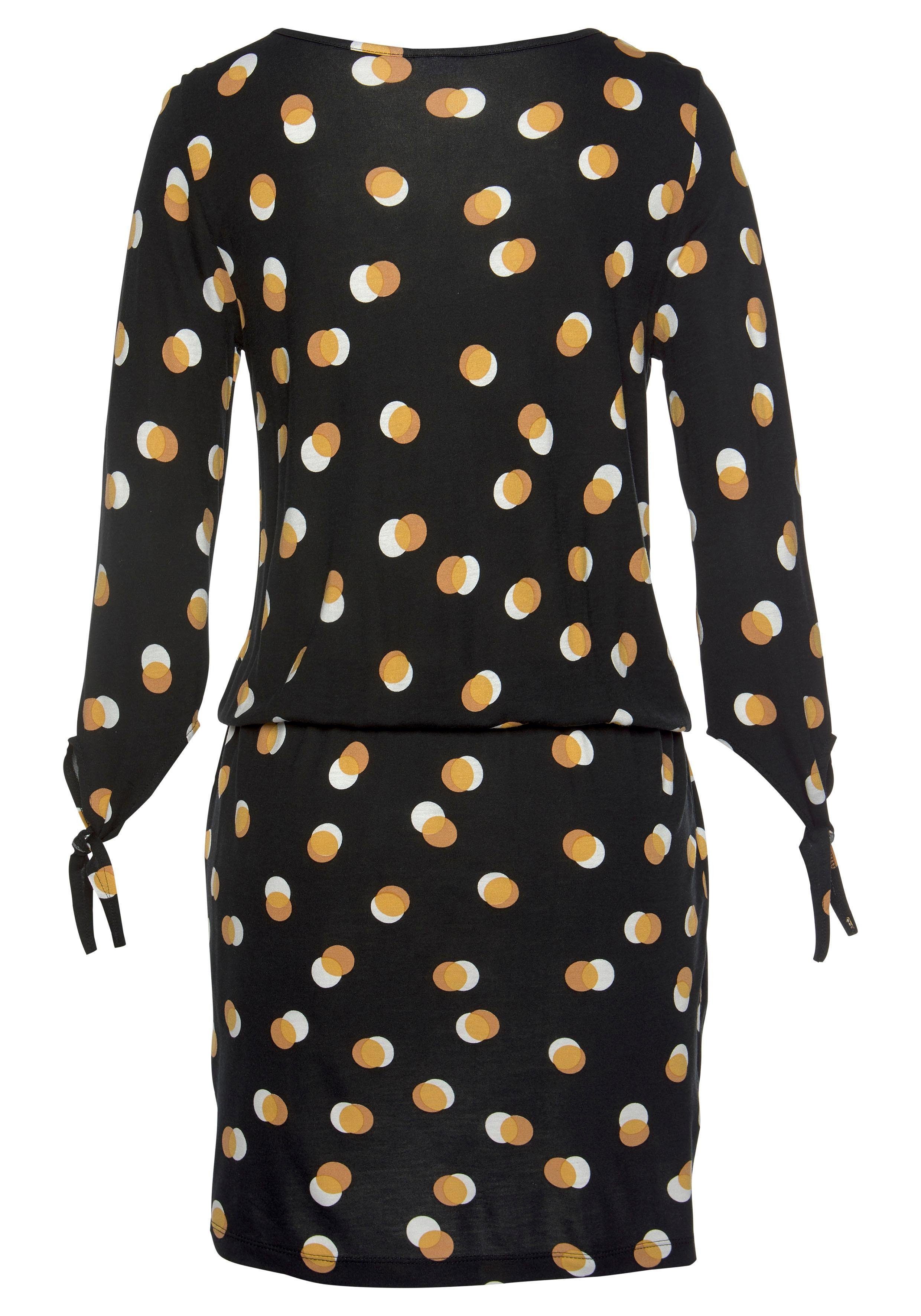 Buffalo Jerseyjurk met bandjes om te knopen, kort zomerjurk met 3/4-mouwen, strandjurk