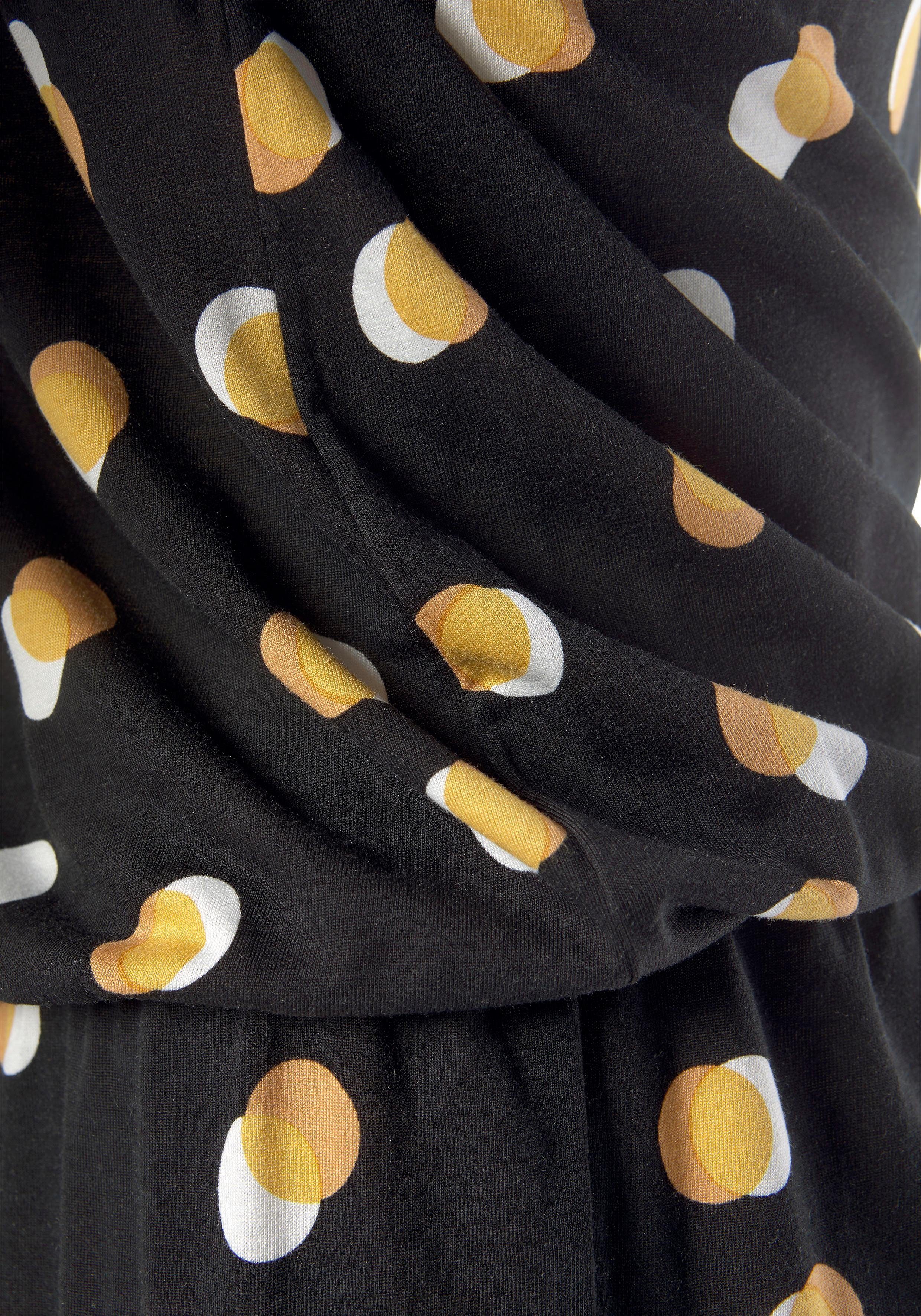 Buffalo Jerseyjurk met bandjes om te knopen, kort zomerjurk met 3/4-mouwen, strandjurk