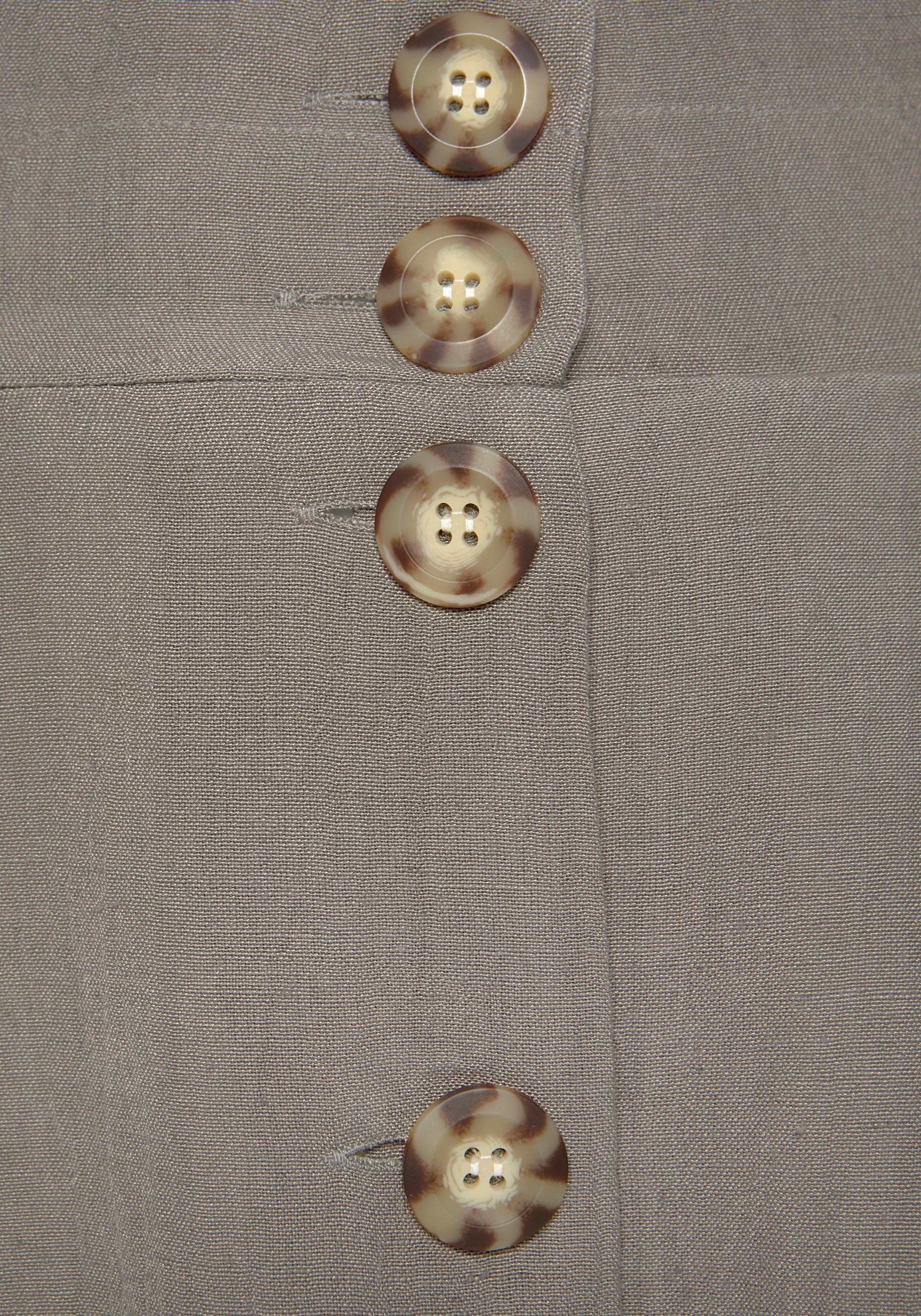 Lascana Zomerrok halflange rok van mix van linnen met knoopsluiting, midi rok, linnen rok