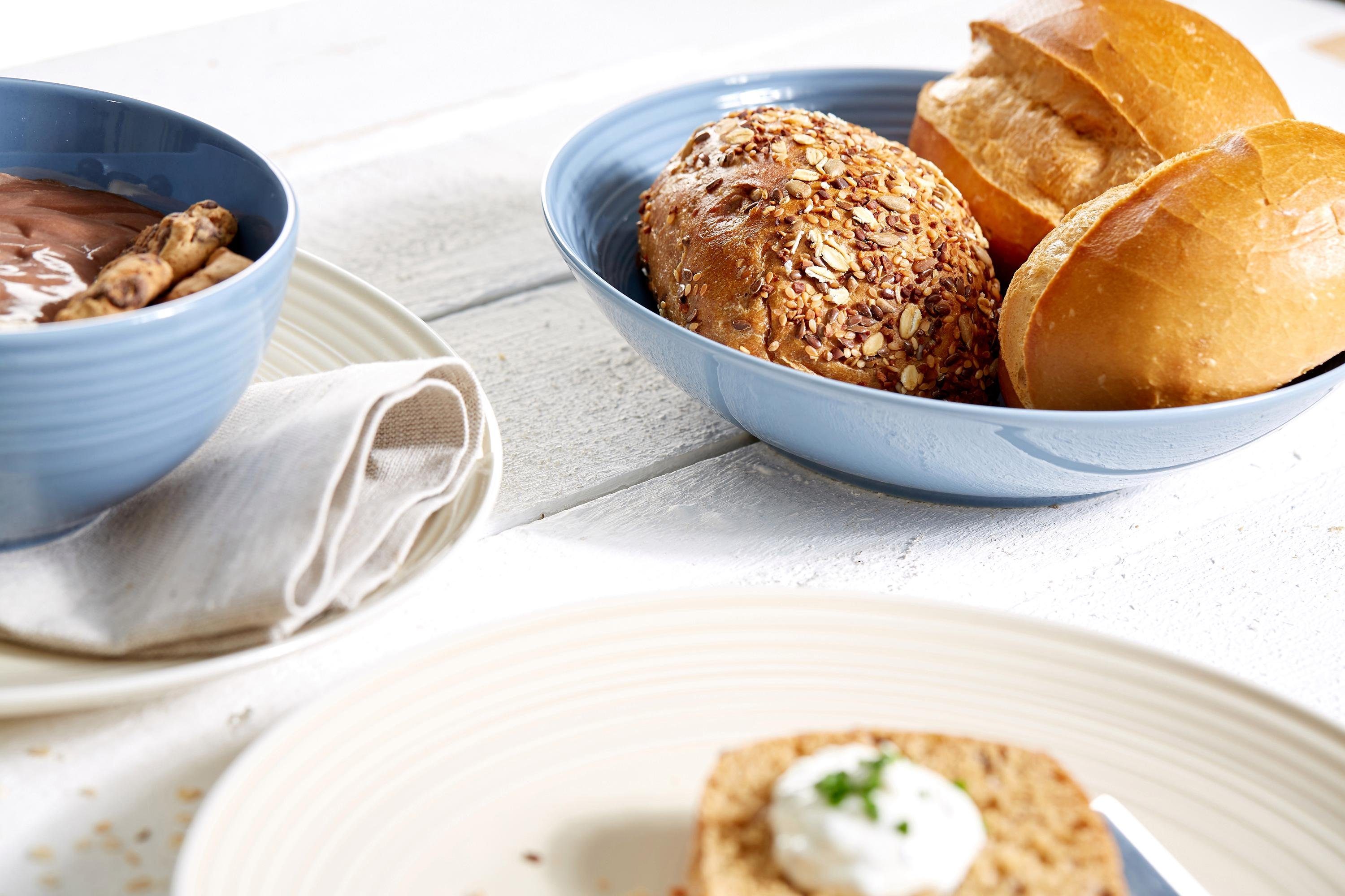 Ritzenhoff & Breker Combi-servies Serviesset, servies Levi Blauw/crème, 16 delen, voor 4 personen (set, 16-delig)