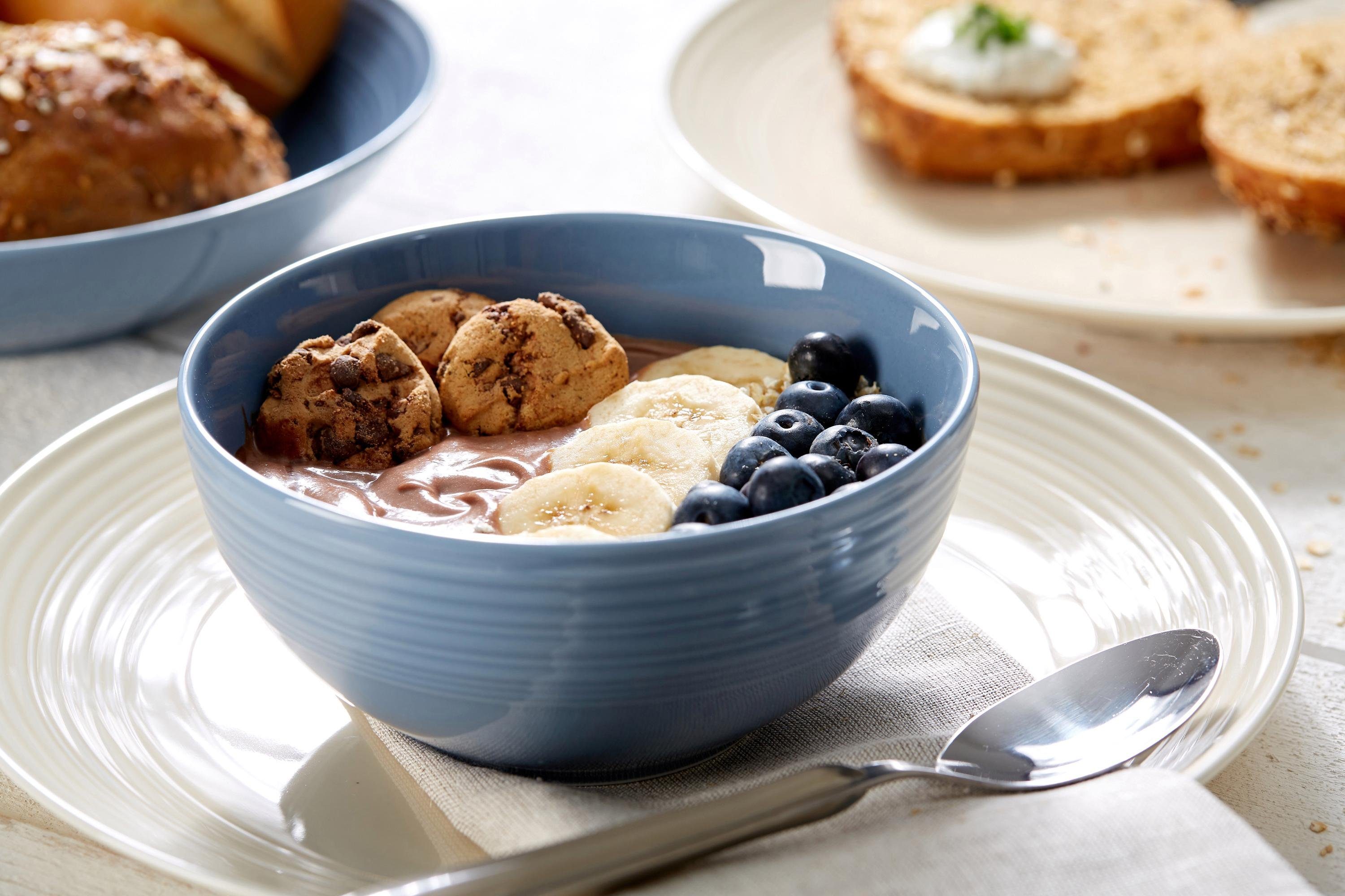 Ritzenhoff & Breker Combi-servies Serviesset, servies Levi Blauw/crème, 16 delen, voor 4 personen (set, 16-delig)
