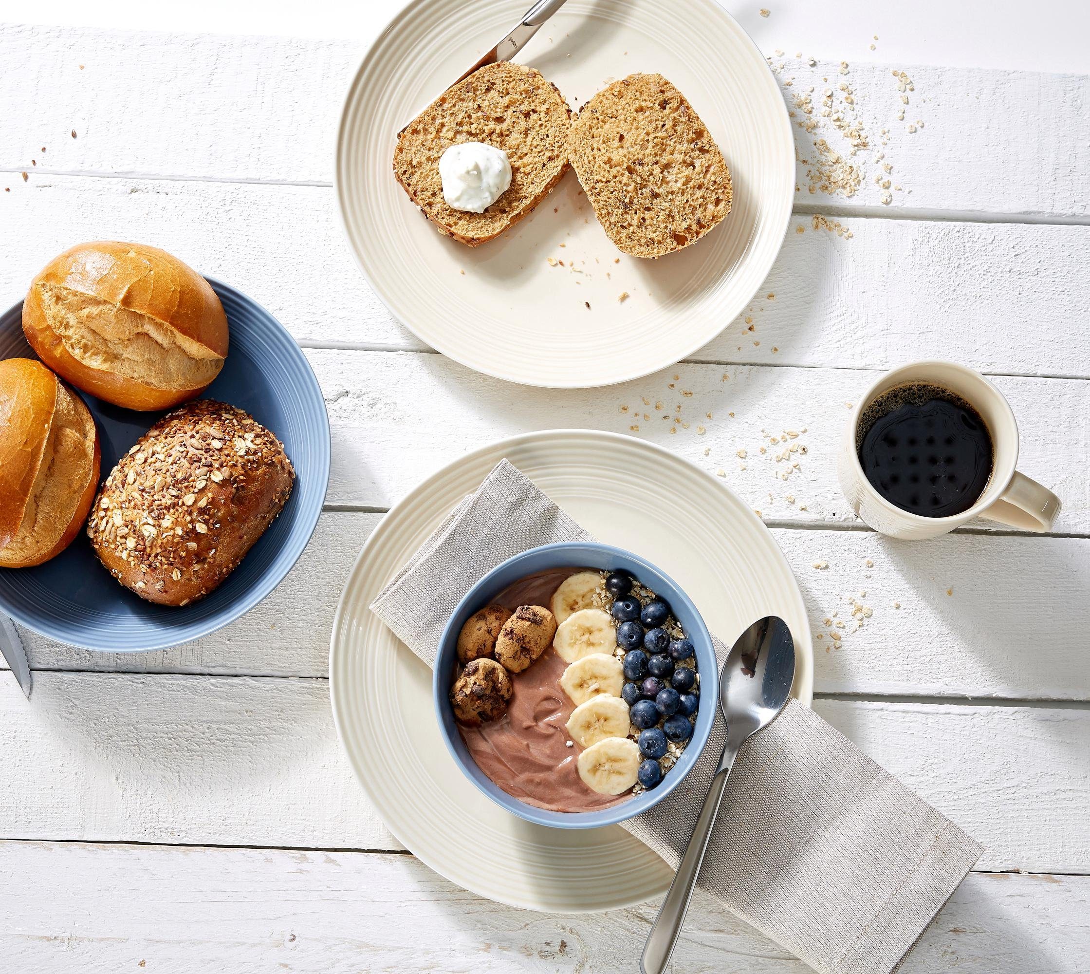 Ritzenhoff & Breker Combi-servies Serviesset, servies Levi Blauw/crème, 16 delen, voor 4 personen (set, 16-delig)
