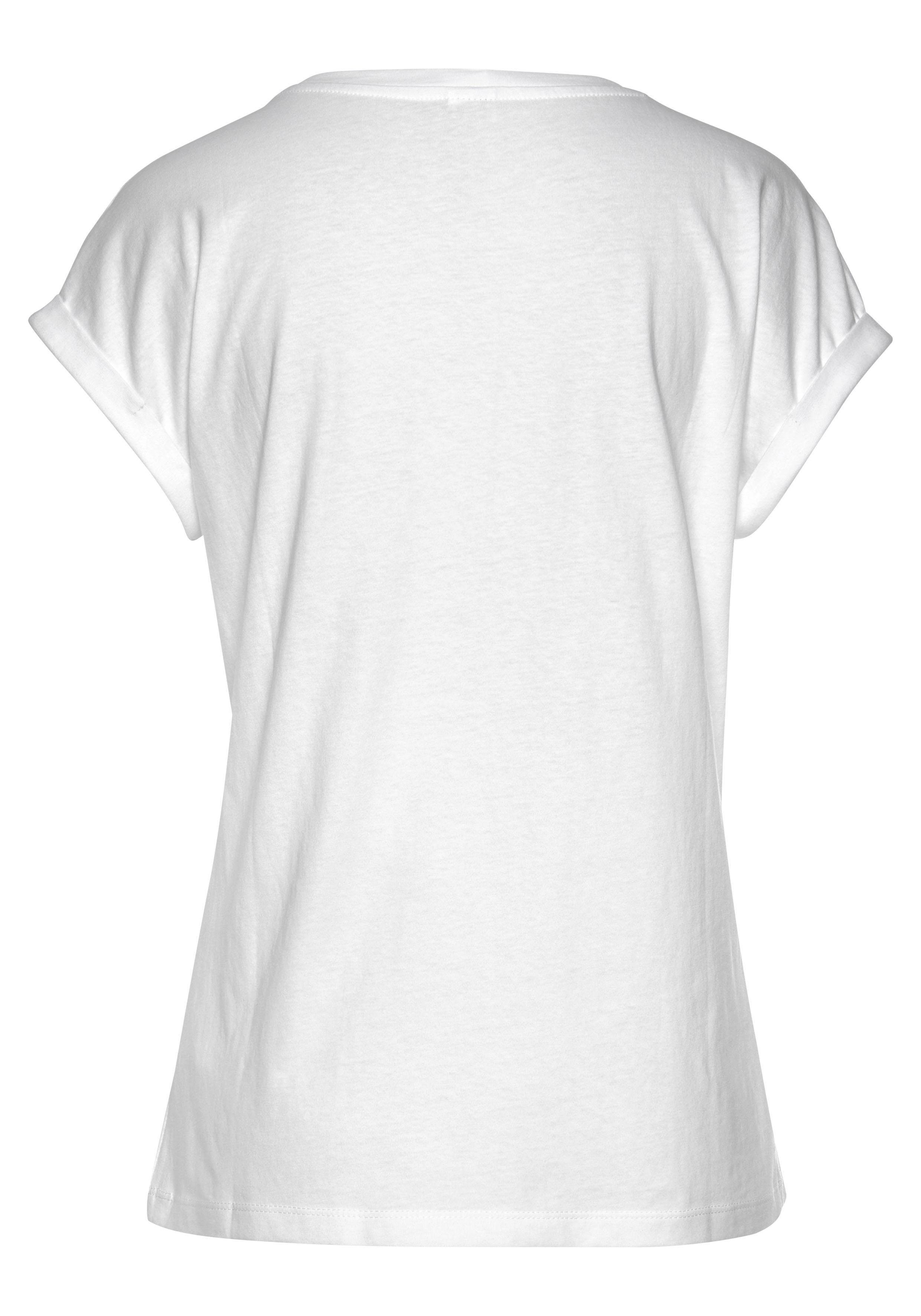 Venice Beach Shirt met ronde hals met print aan de voorkant, katoenen t-shirt, shirt met korte mouwen, basic