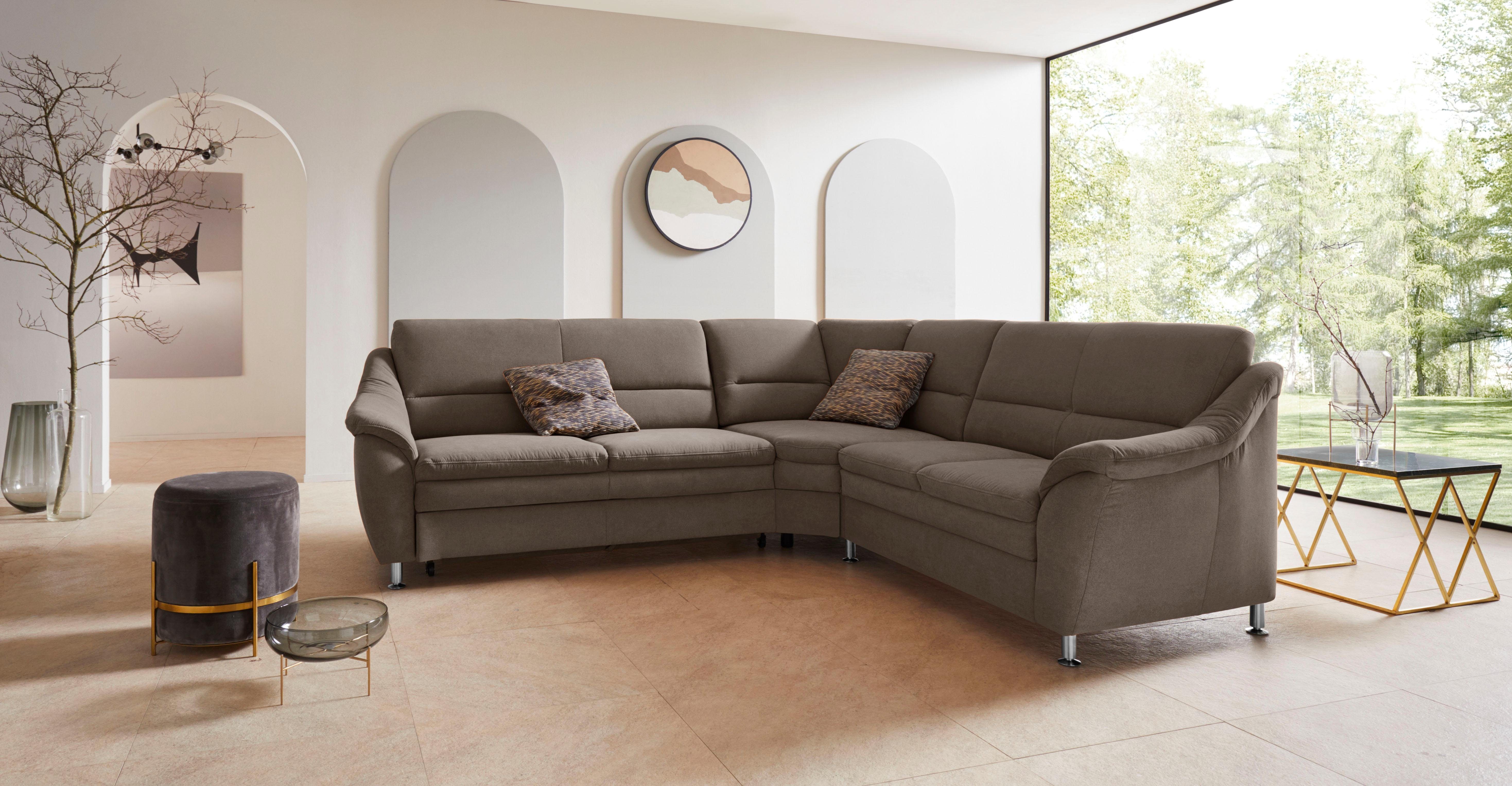 Places of Style Hoekbank Cardoso L-vorm met trapezehoek voor meer zitcomfort, naar keuze ook met slaapfunctie