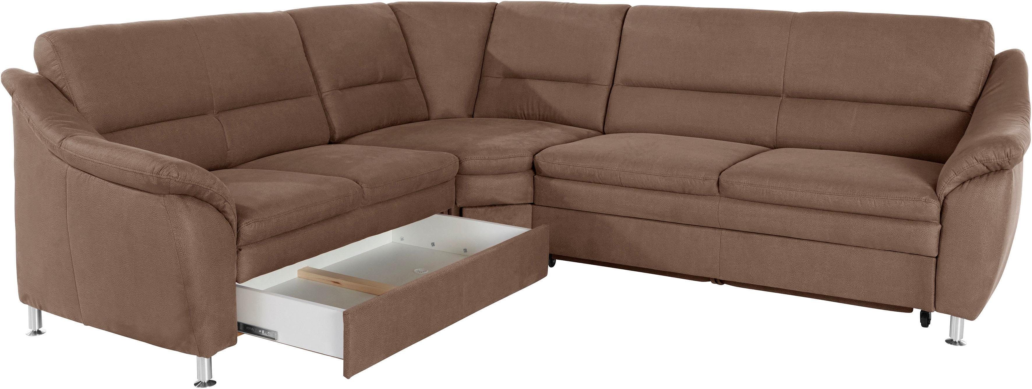 Places of Style Hoekbank Cardoso L-vorm met trapezehoek voor meer zitcomfort, naar keuze ook met slaapfunctie