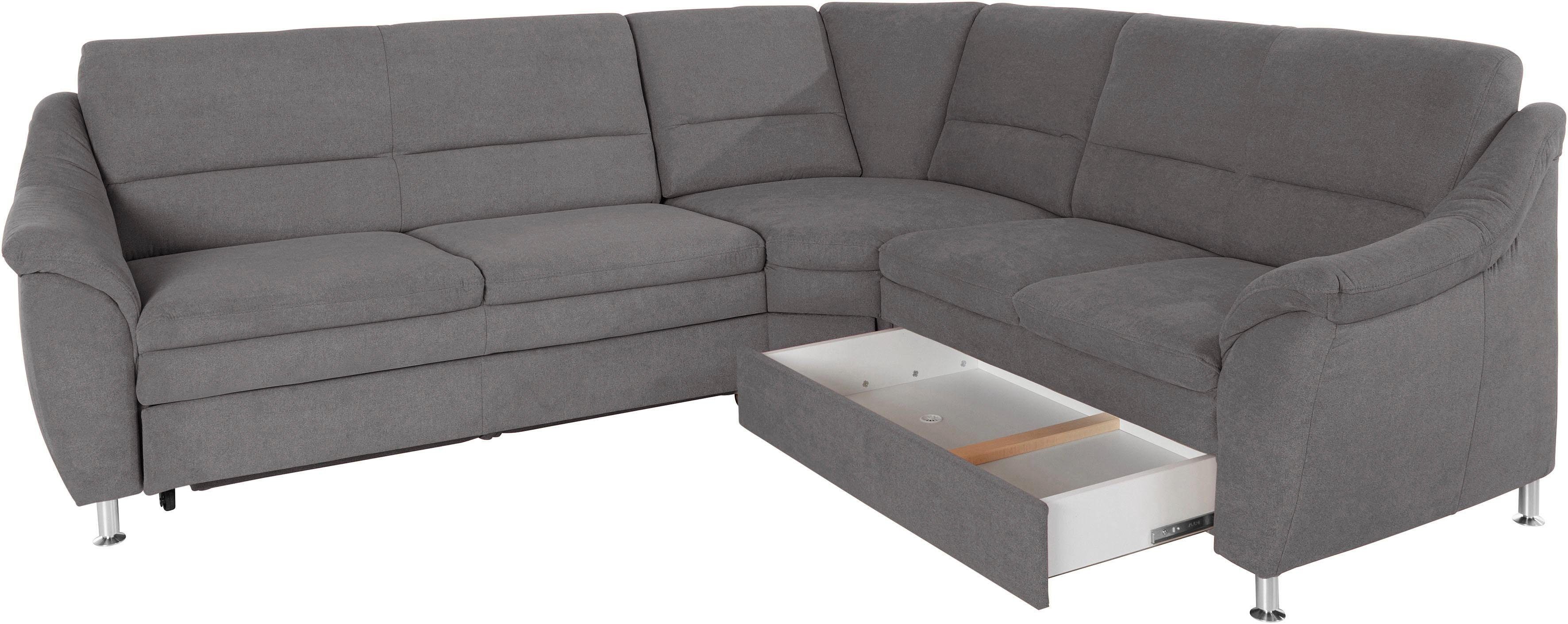 Places of Style Hoekbank Cardoso L-vorm met trapezehoek voor meer zitcomfort, naar keuze ook met slaapfunctie