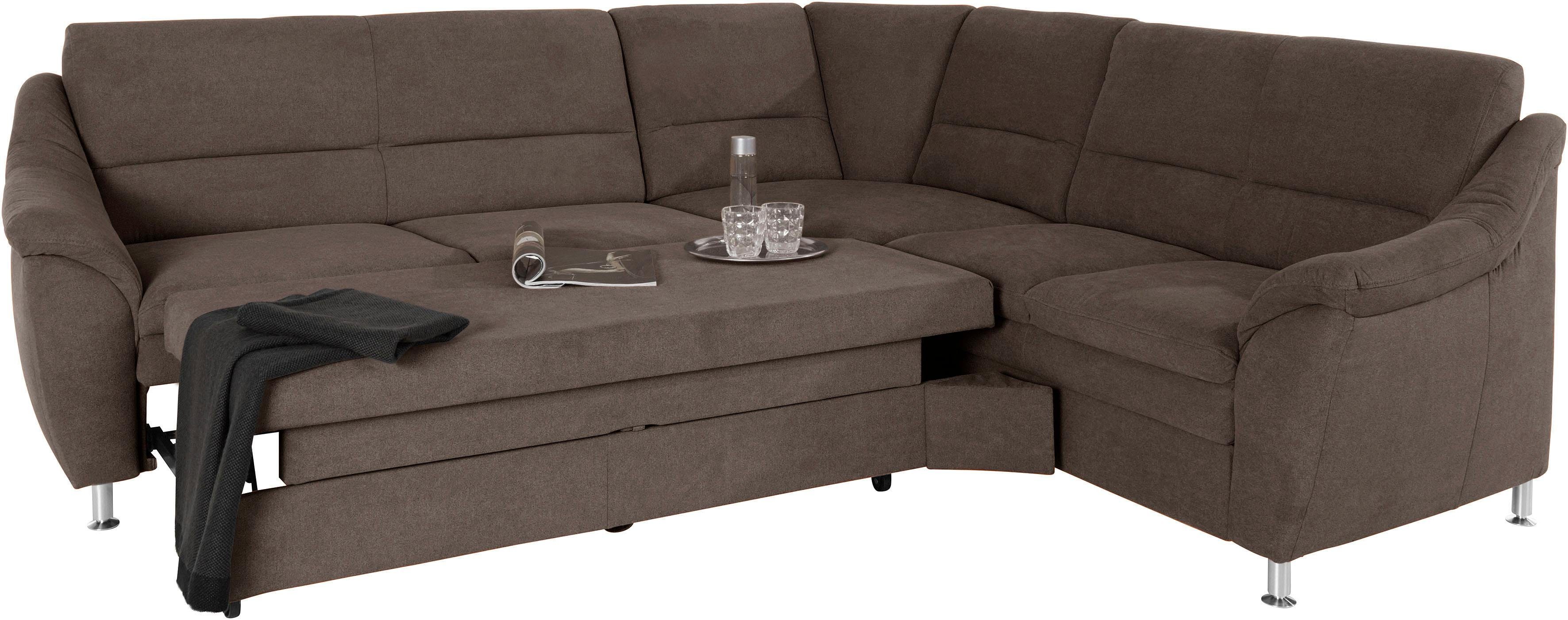 Places of Style Hoekbank Cardoso L-vorm met trapezehoek voor meer zitcomfort, naar keuze ook met slaapfunctie