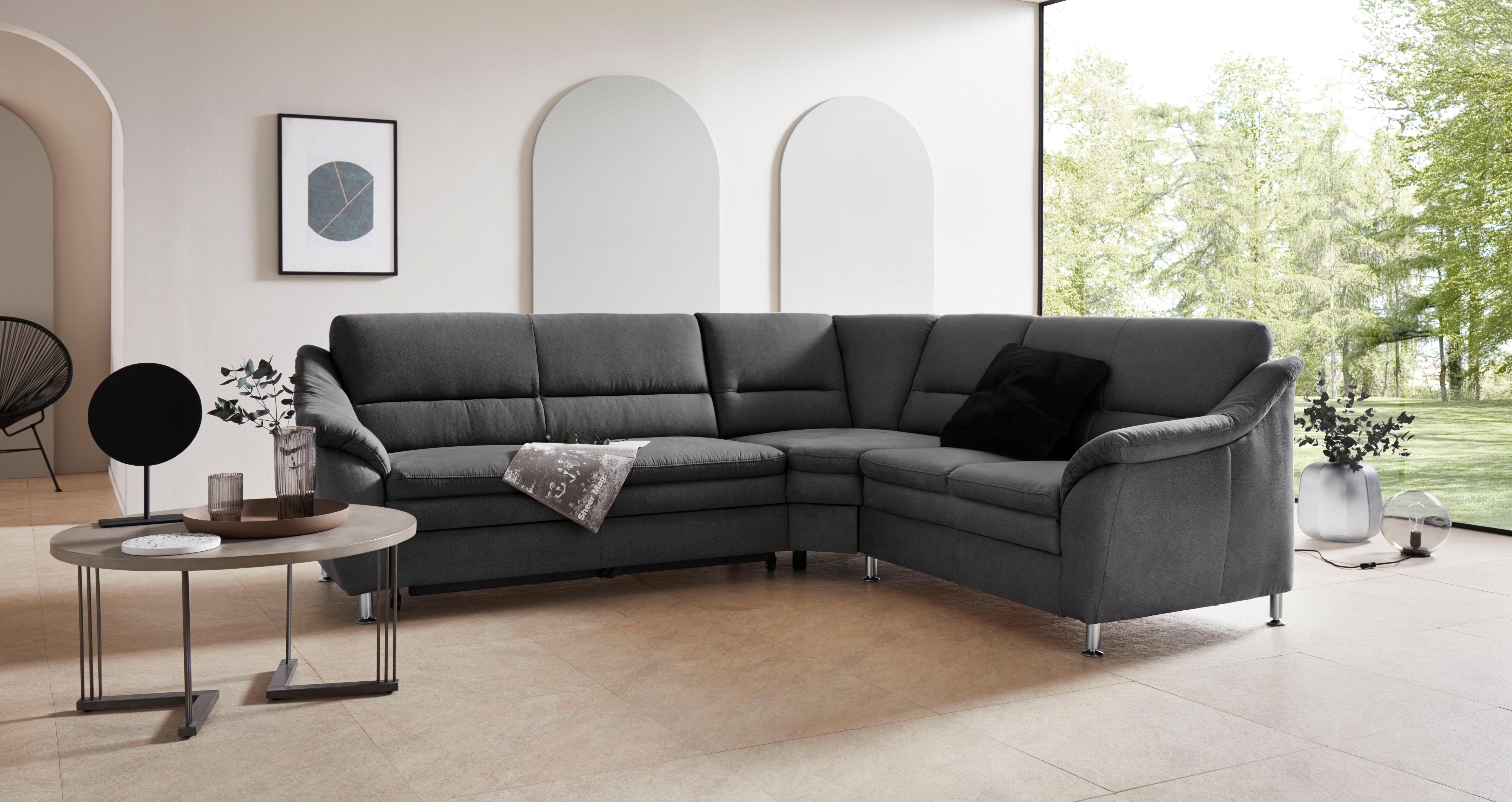 Places of Style Hoekbank Cardoso L-vorm met trapezehoek voor meer zitcomfort, naar keuze ook met slaapfunctie