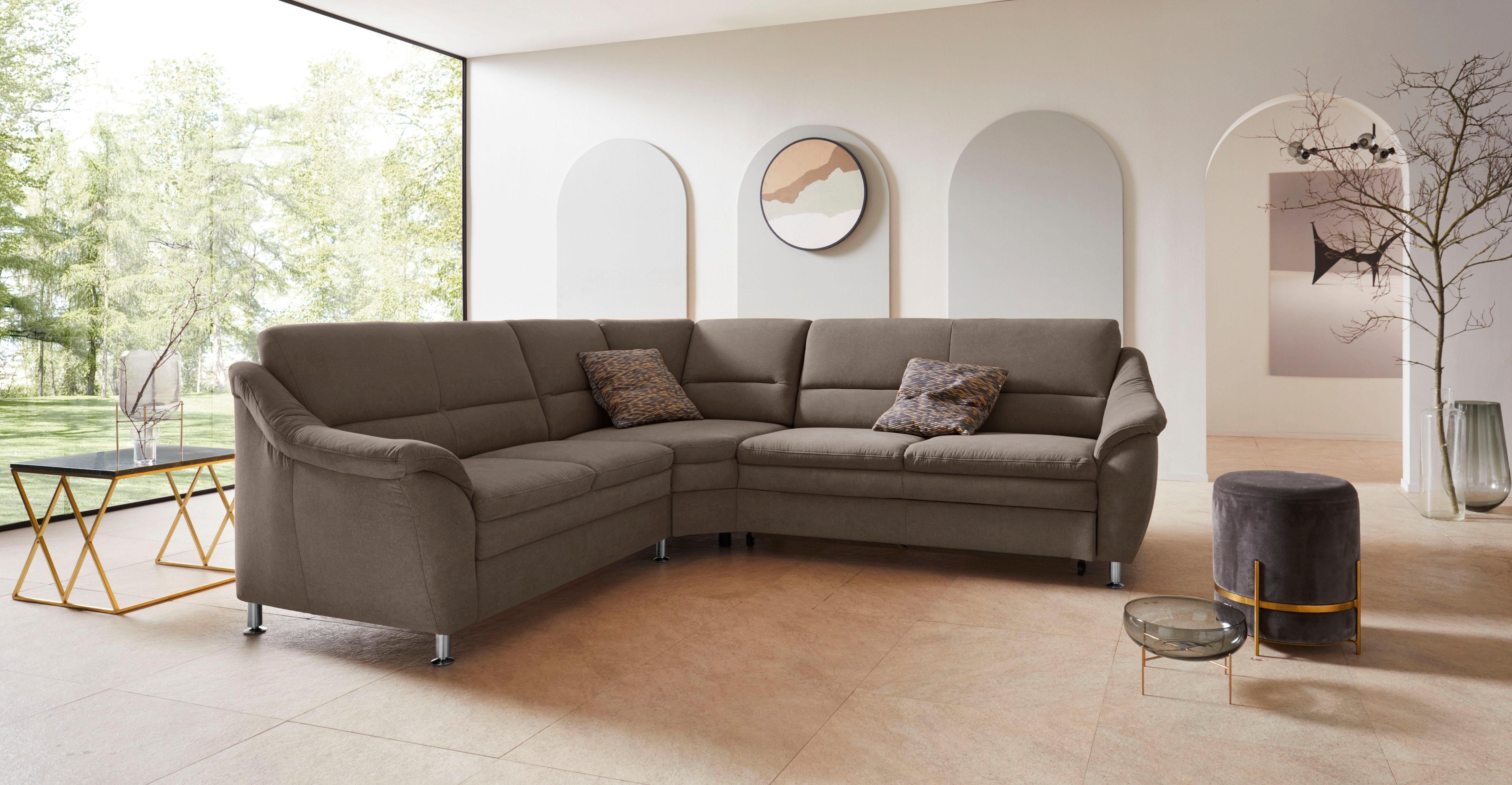 Places of Style Hoekbank Cardoso L-vorm met trapezehoek voor meer zitcomfort, naar keuze ook met slaapfunctie