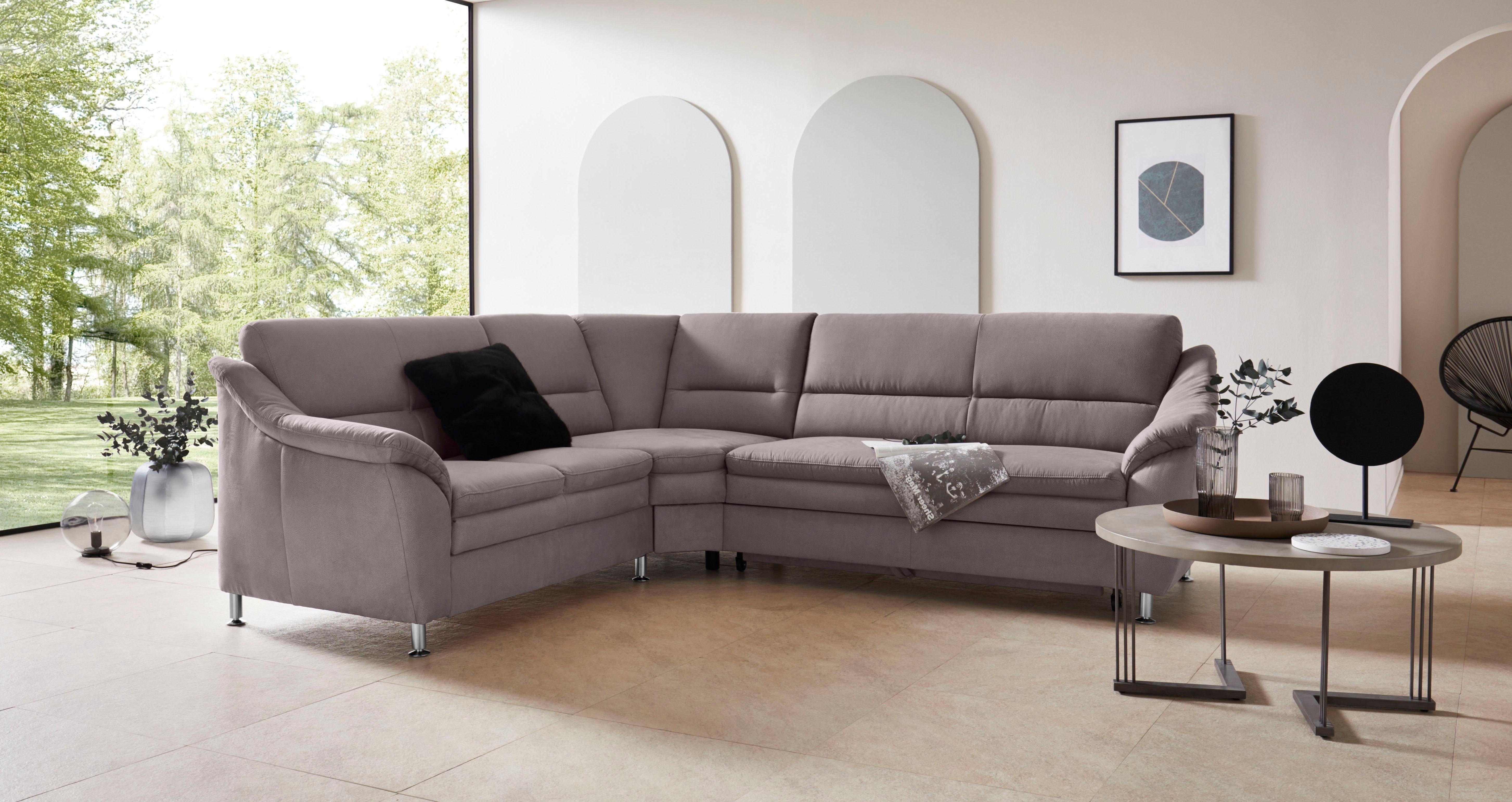 Places of Style Hoekbank Cardoso L-vorm met trapezehoek voor meer zitcomfort, naar keuze ook met slaapfunctie