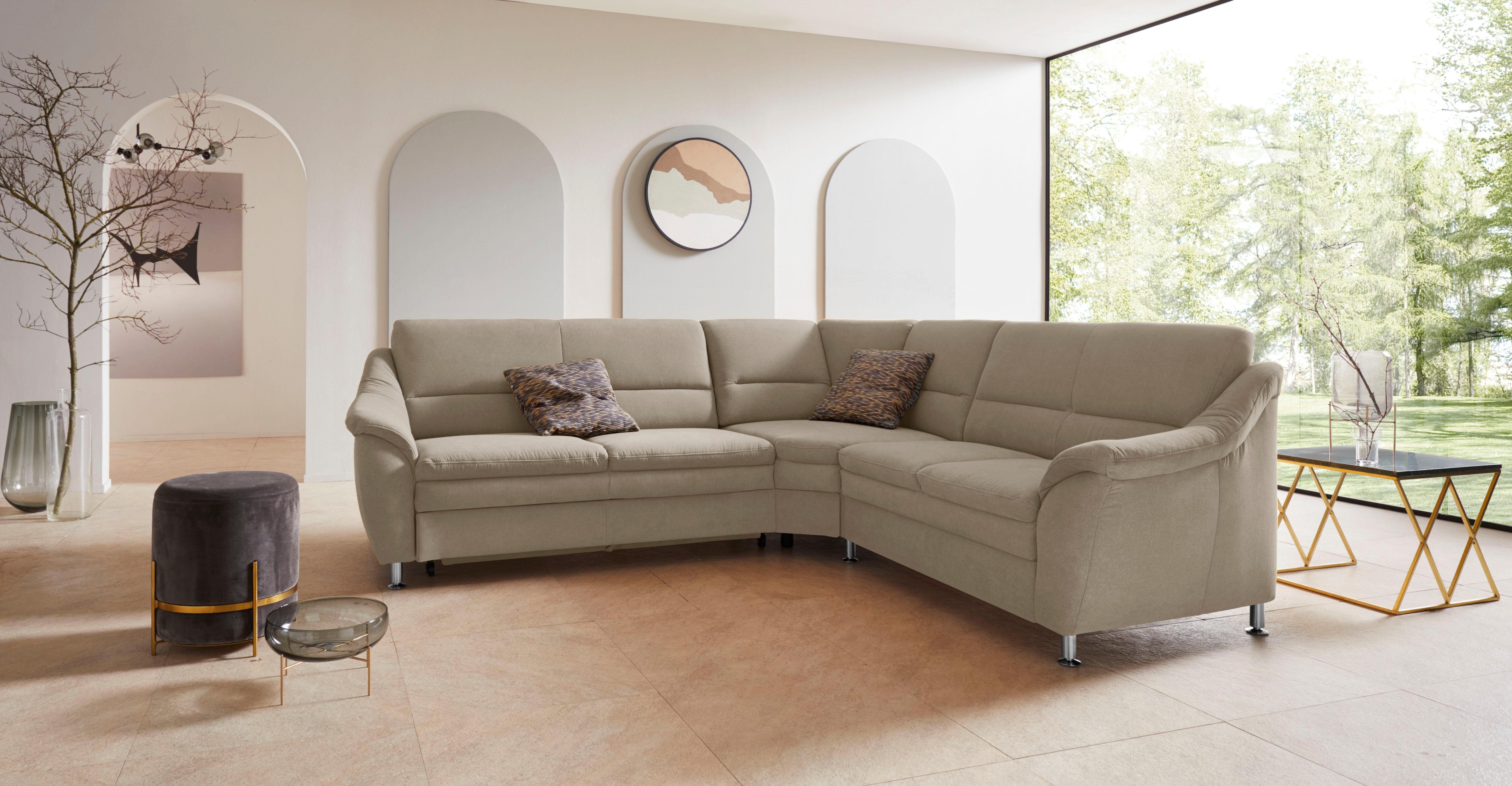 Places of Style Hoekbank Cardoso L-vorm met trapezehoek voor meer zitcomfort, naar keuze ook met slaapfunctie