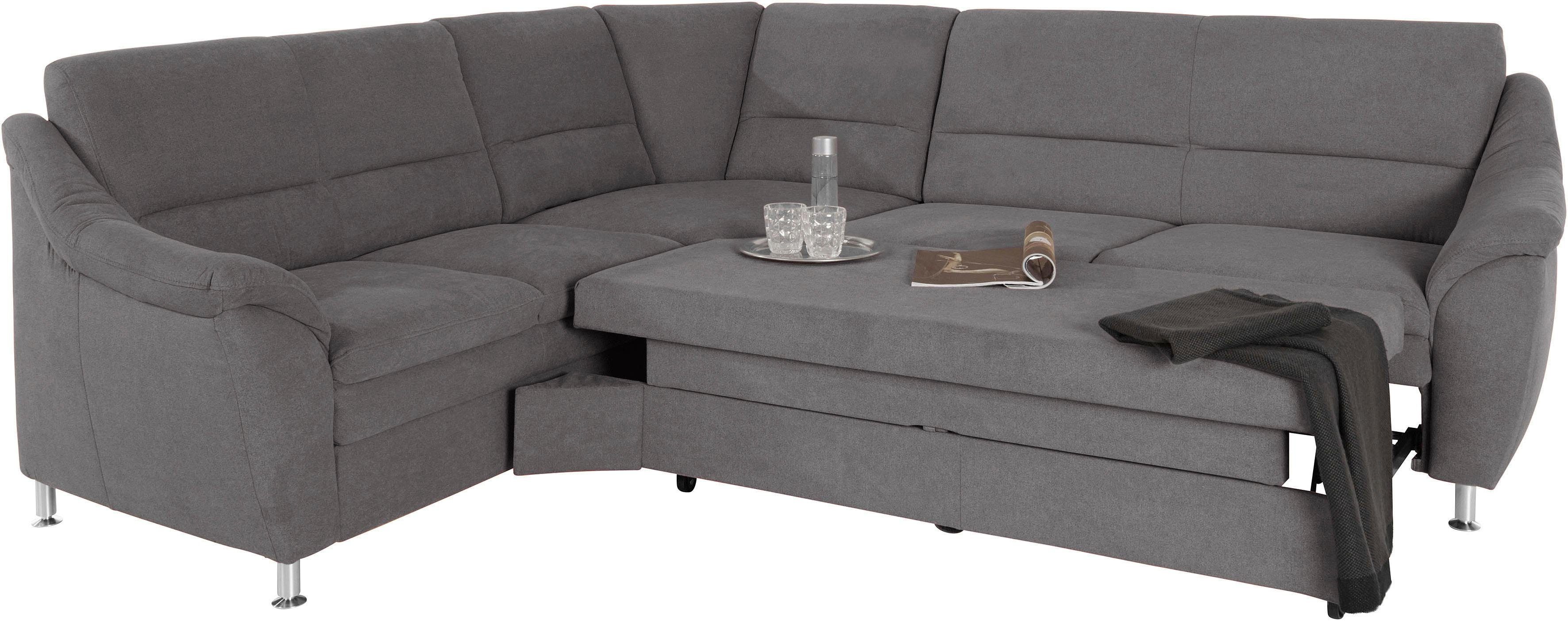 Places of Style Hoekbank Cardoso L-vorm met trapezehoek voor meer zitcomfort, naar keuze ook met slaapfunctie