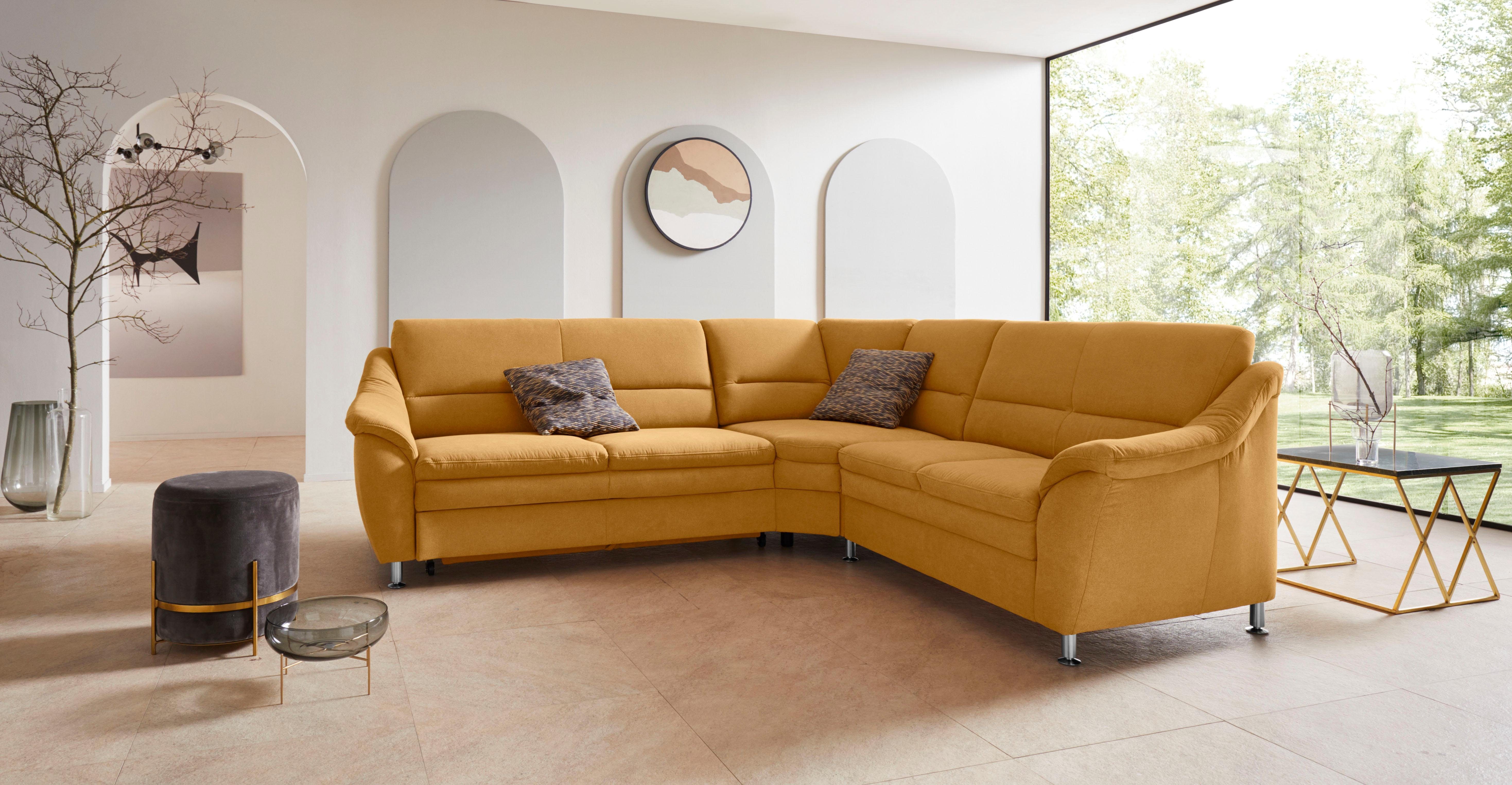Places of Style Hoekbank Cardoso L-vorm met trapezehoek voor meer zitcomfort, naar keuze ook met slaapfunctie