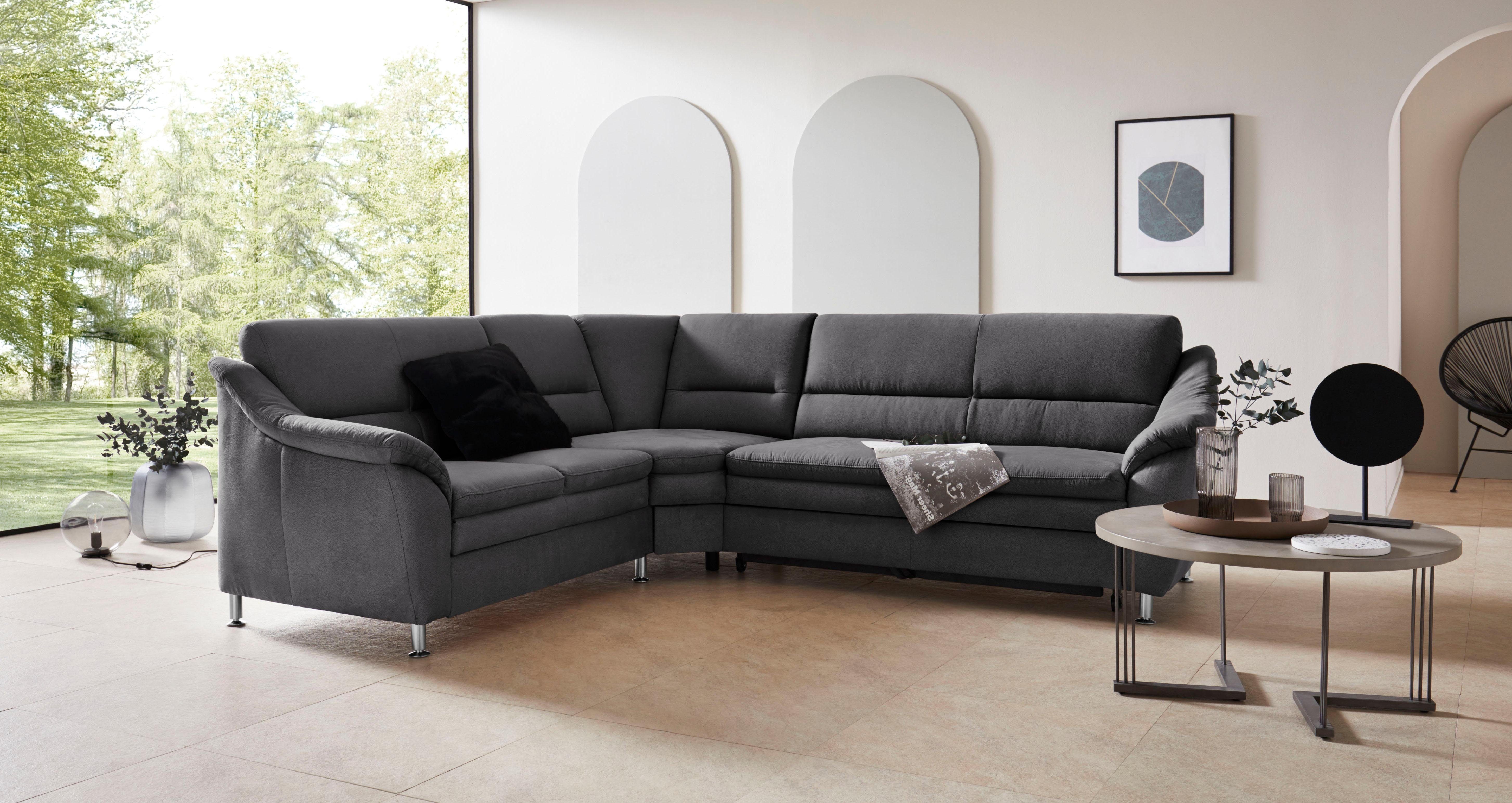 Places of Style Hoekbank Cardoso L-vorm met trapezehoek voor meer zitcomfort, naar keuze ook met slaapfunctie