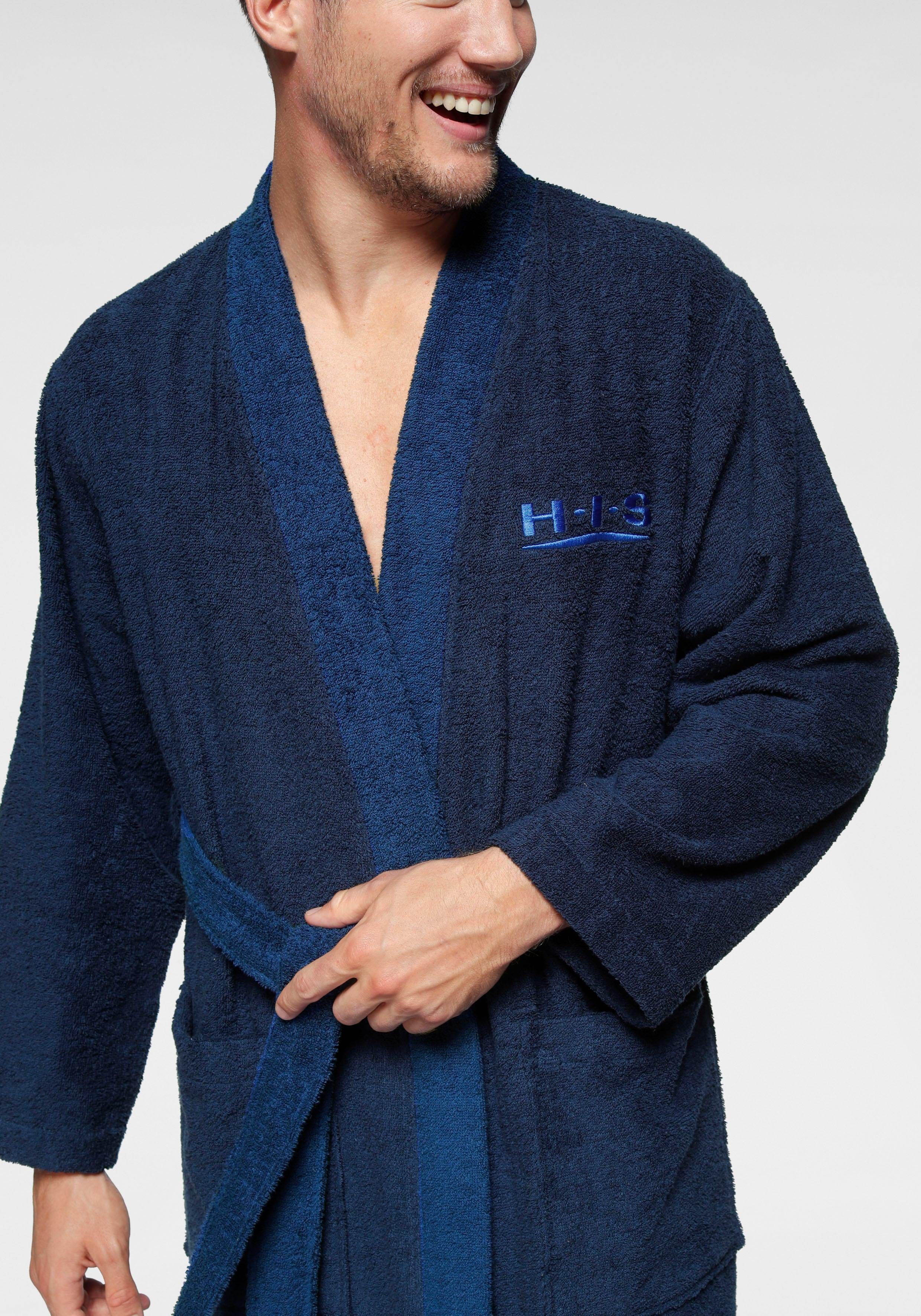 H.I.S Uniseks badjas Hannes, ideaal voor sauna & spa, hotelbadjas, ochtendjas (1 stuk)