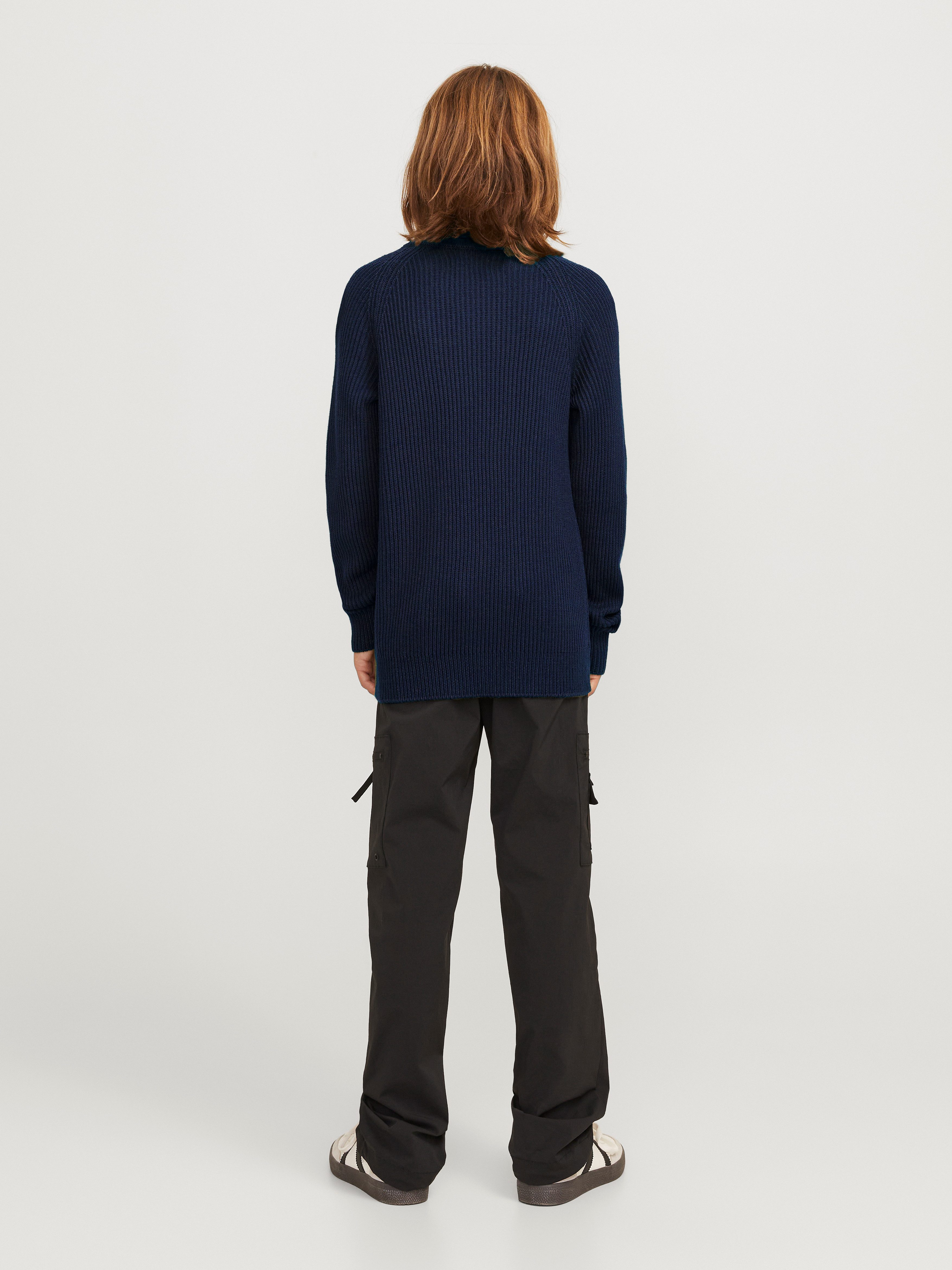 Jack & Jones Junior Gebreide trui JJPANNEL KNIT CREW NECK AW24 JNR