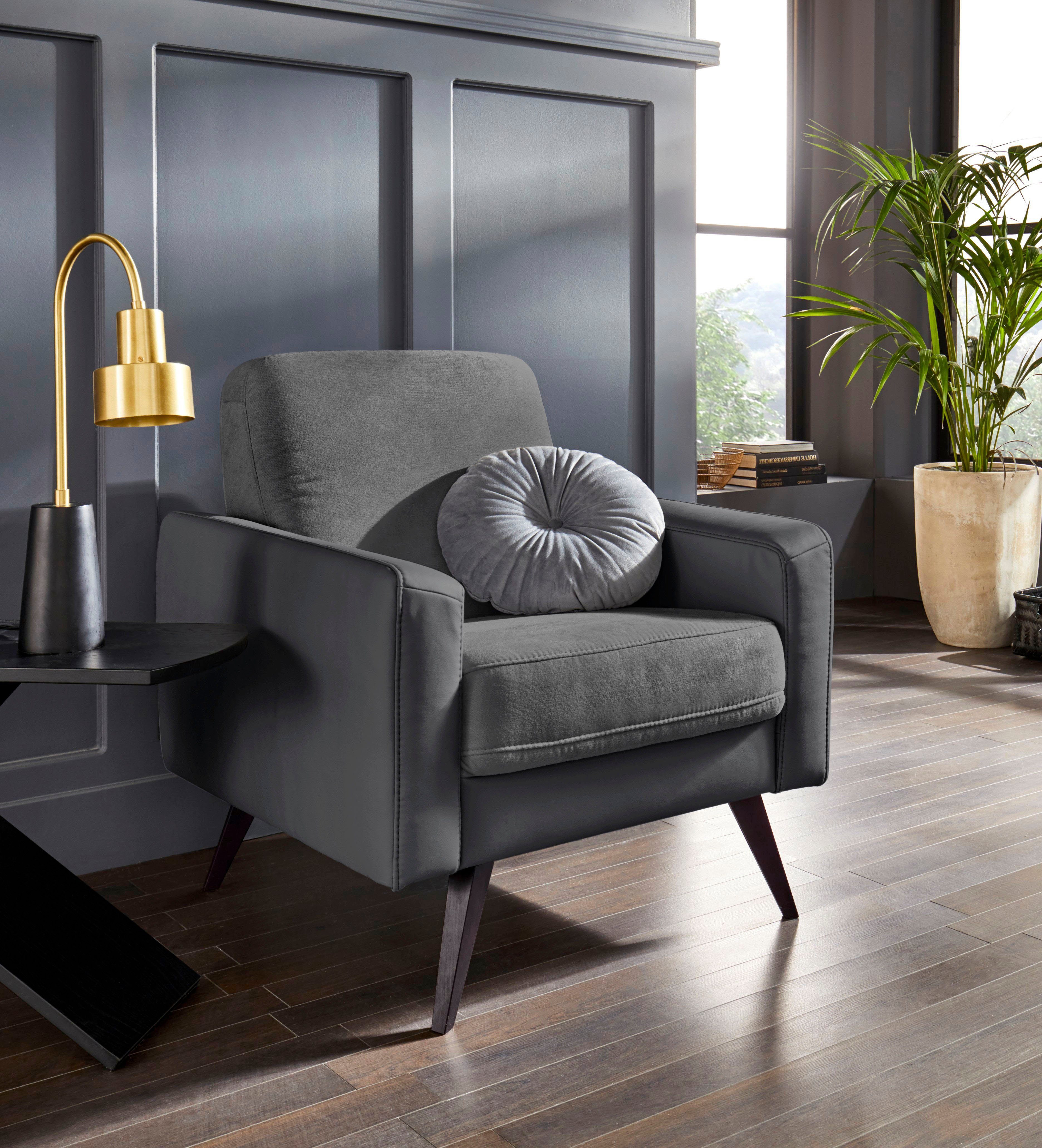 exxpo - sofa fashion Fauteuil Samso, loungestoel met geweldig zitcomfort fauteuils grijs