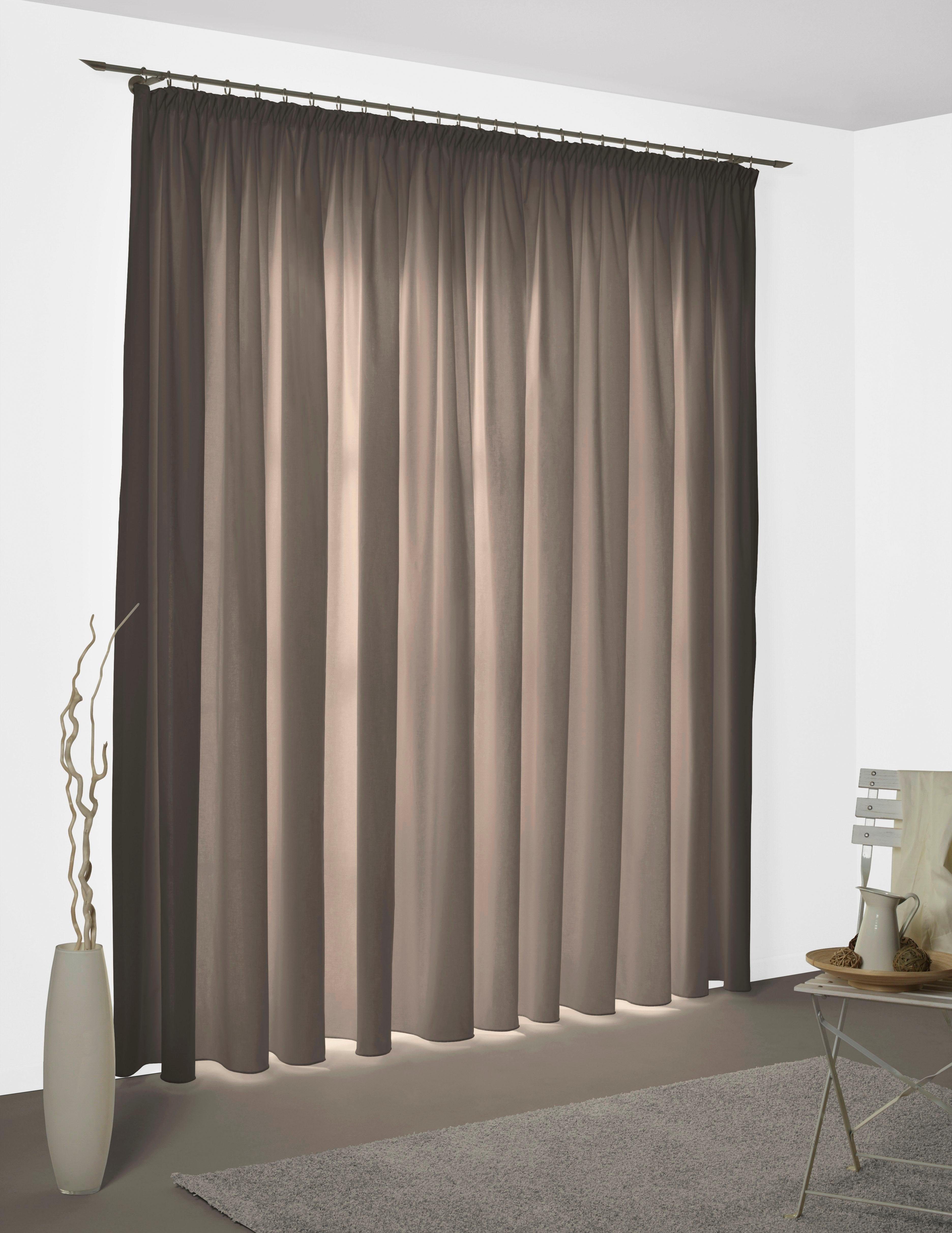andas Gordijn Elby 2 basic, transparant, monochroom, tot 295 cm lengte (1 stuk)