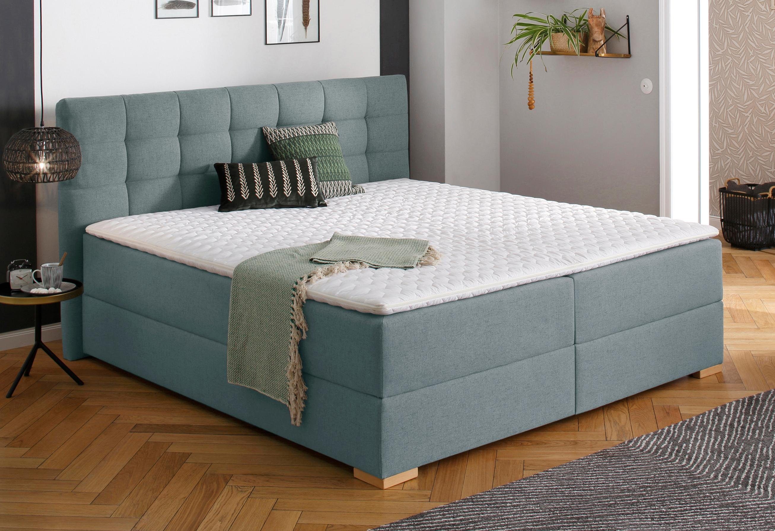 Home affaire Boxspring Olivet in 4 kleuren, 4 breedten, 2 matrassoorten, ook in extra lang 220 cm boxsprings groen