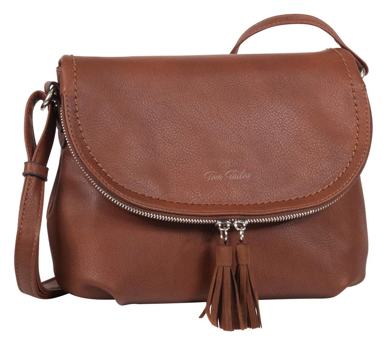 Tom Tailor Schoudertas LARY crossbody bag met modieuze kwasten aan de rits