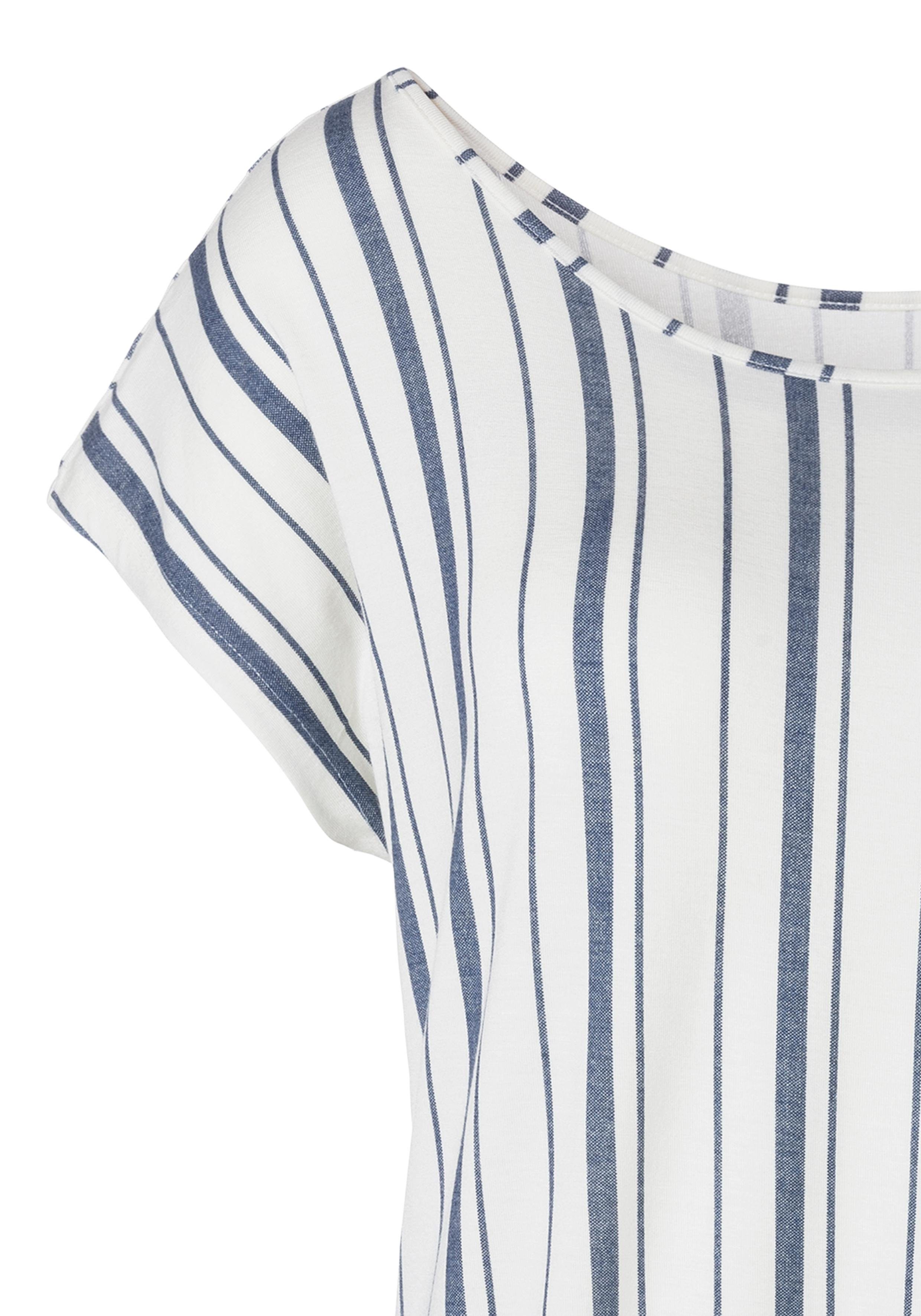 Beachtime Shirt met korte mouwen Met streepdessin van zachte viscose-stretch