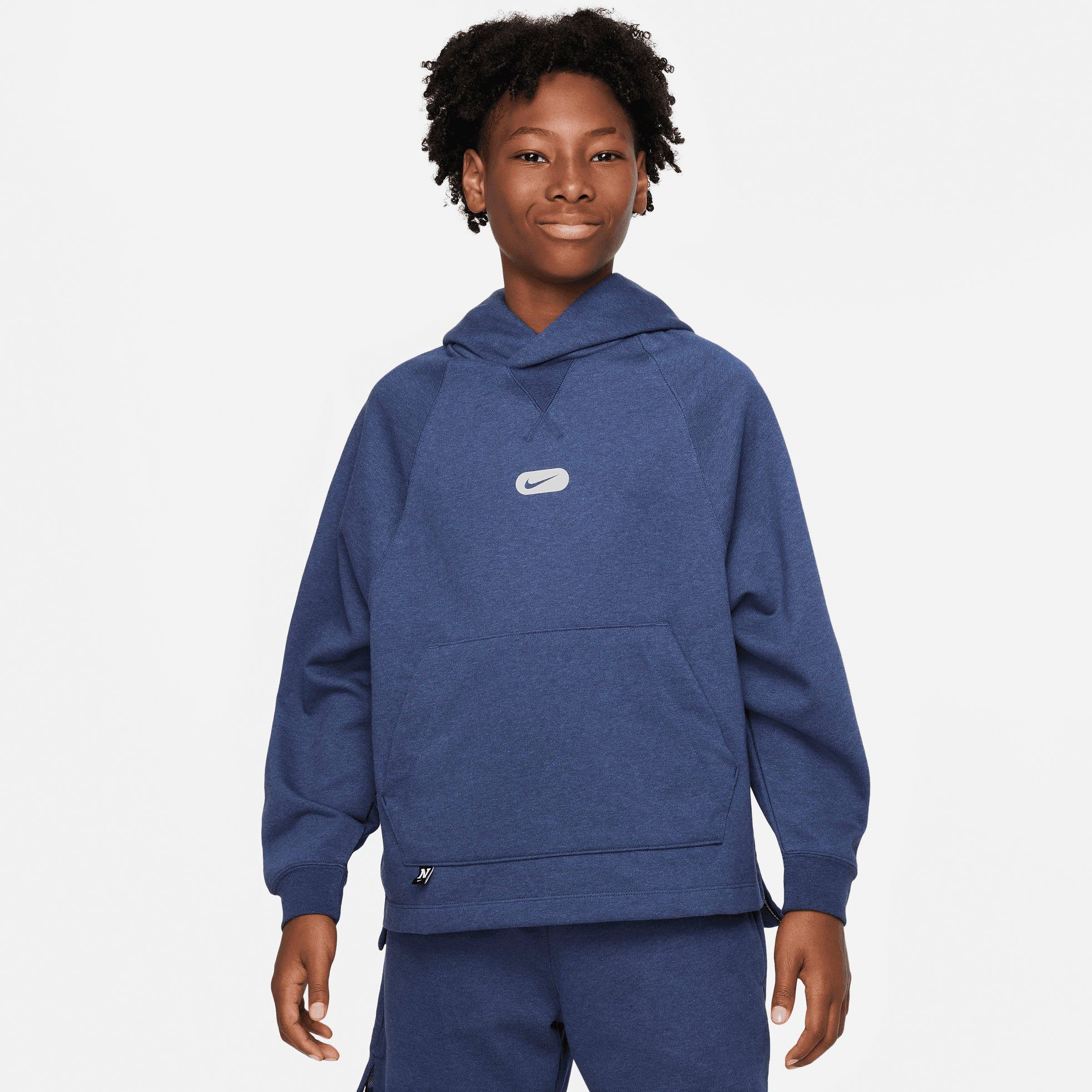Nike Hoodie Dri-FIT Athletics Big Kids' (Boys') Fleece Training Hoodie jongens sweatshirts maat XS (122) blauw