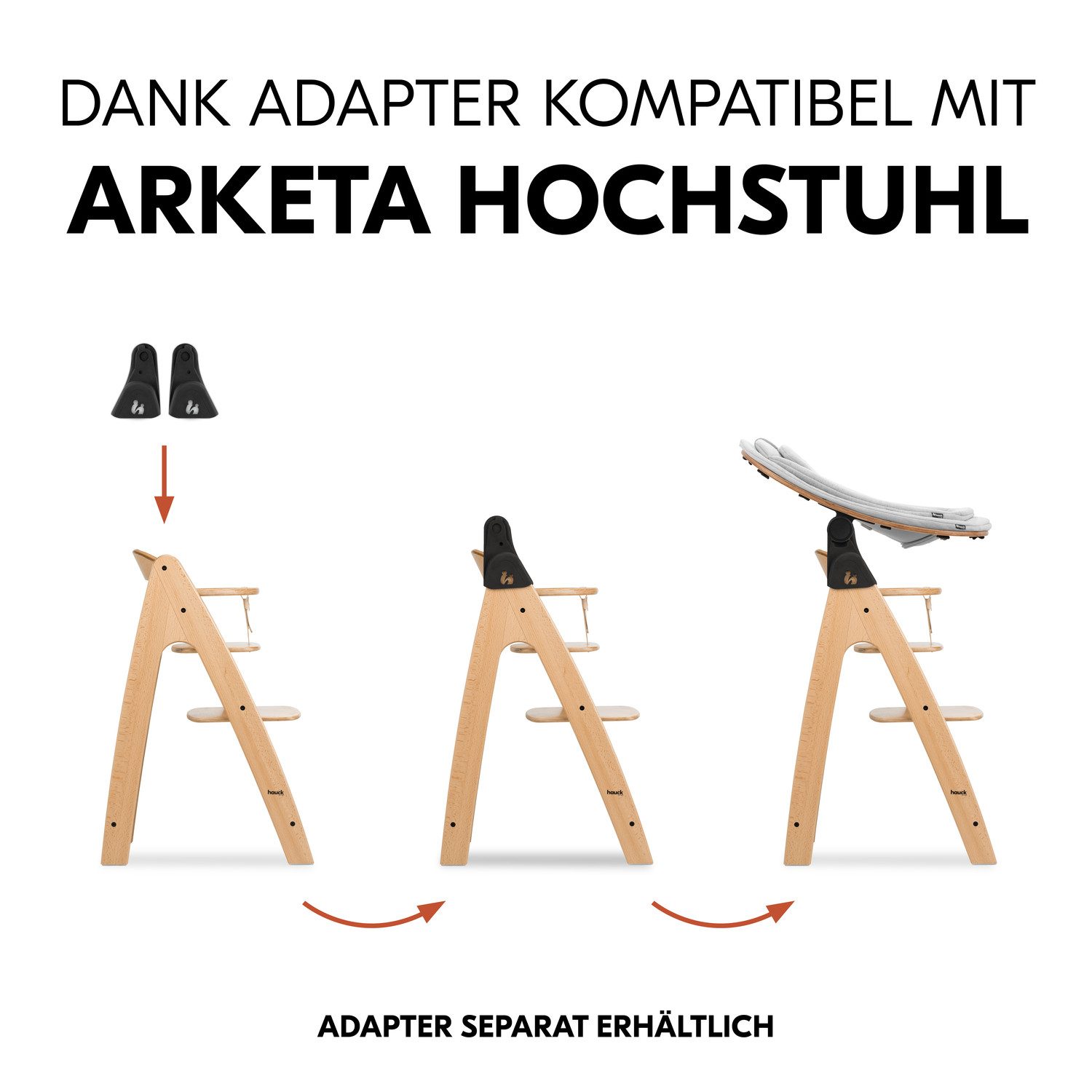 Hauck Opzet voor de kinderstoel Eco Bouncer inclusief schommelbasis en alpha-adapter, fsc® - beschermt bossen wereldwijd