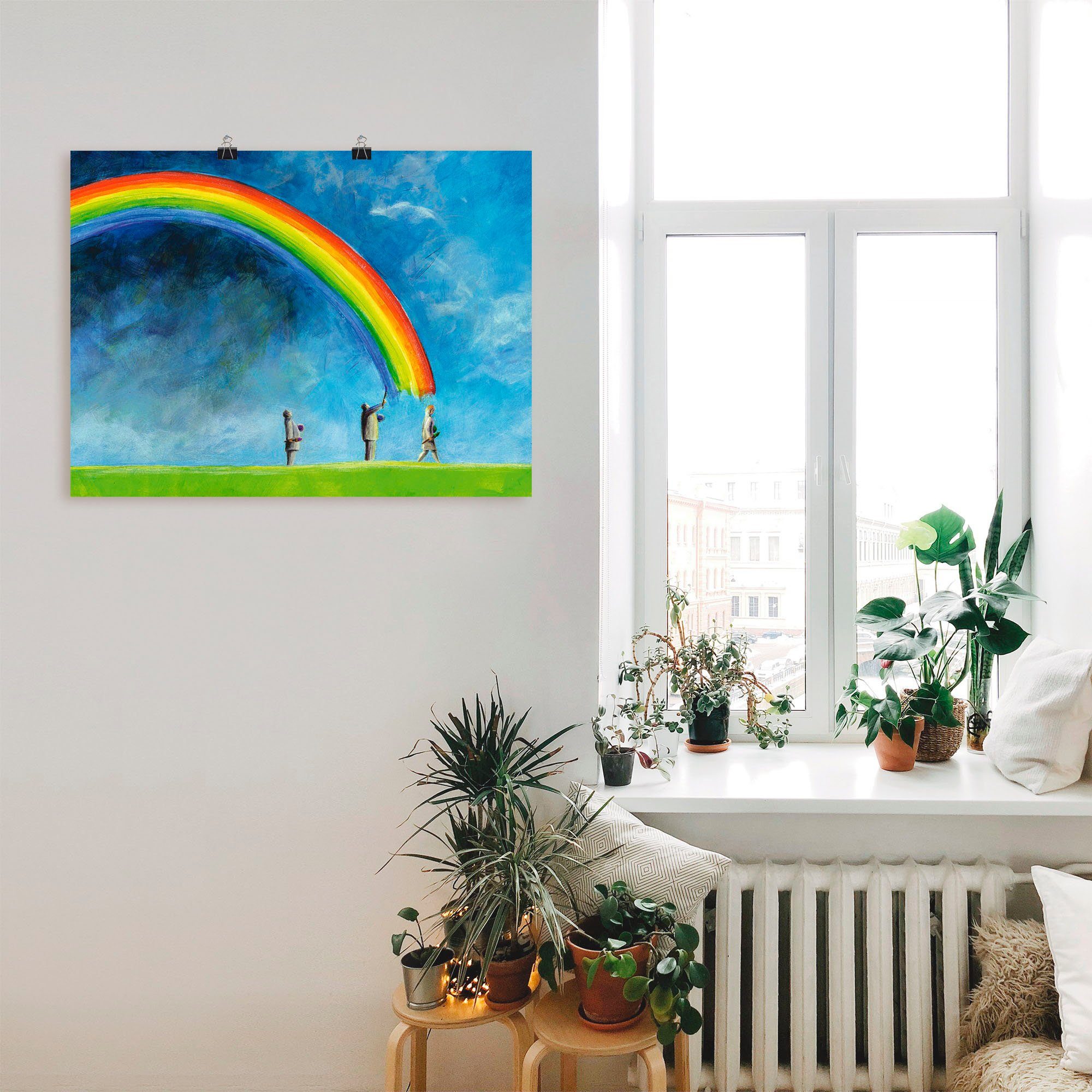 Artland Poster Regenboog schilderen als artprint op linnen, muursticker of poster in verschillende maten