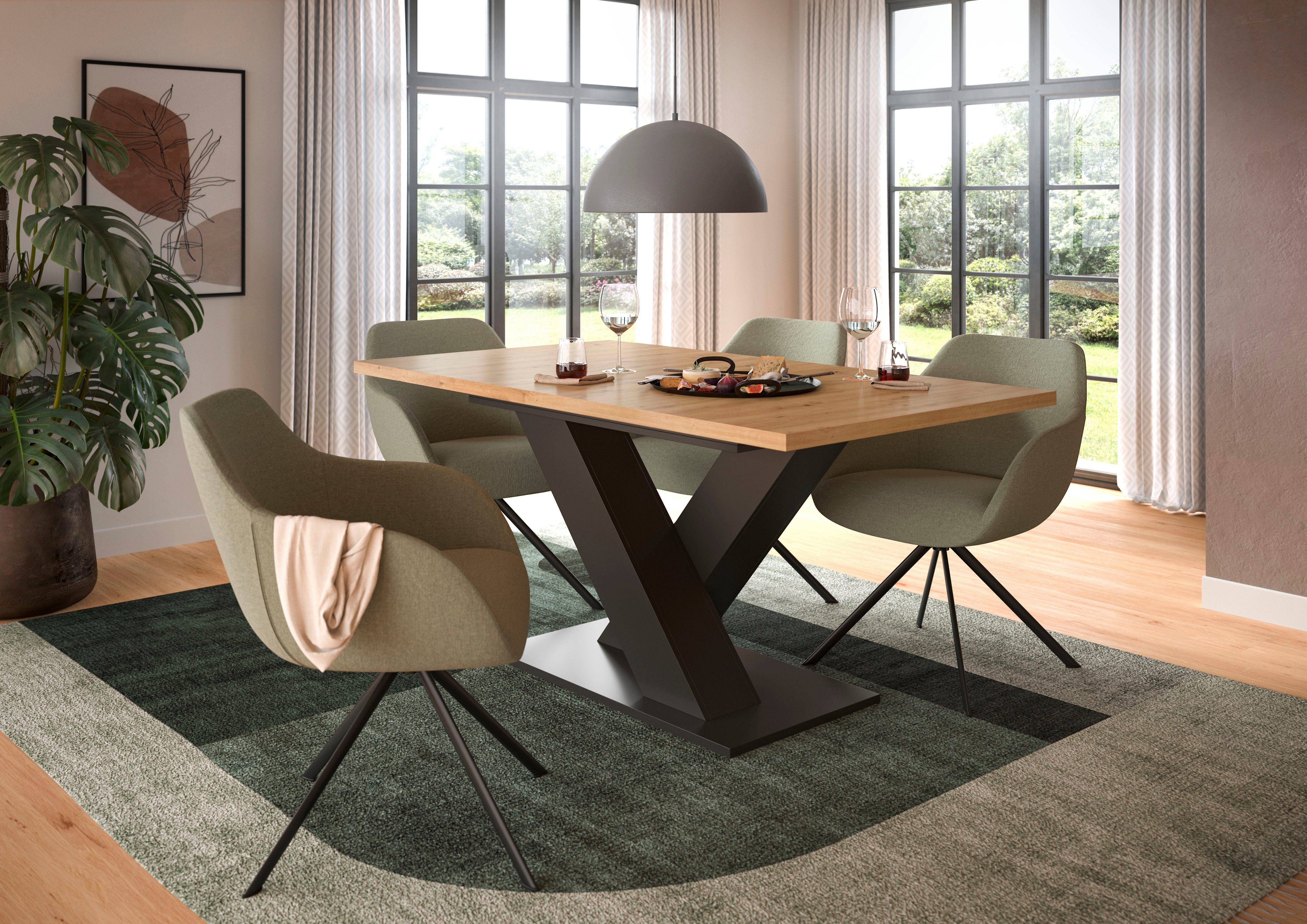 INOSIGN Eettafel Motus, uitschuifbaar 150 - 190 cm, inclusief 40 cm inlegplaat