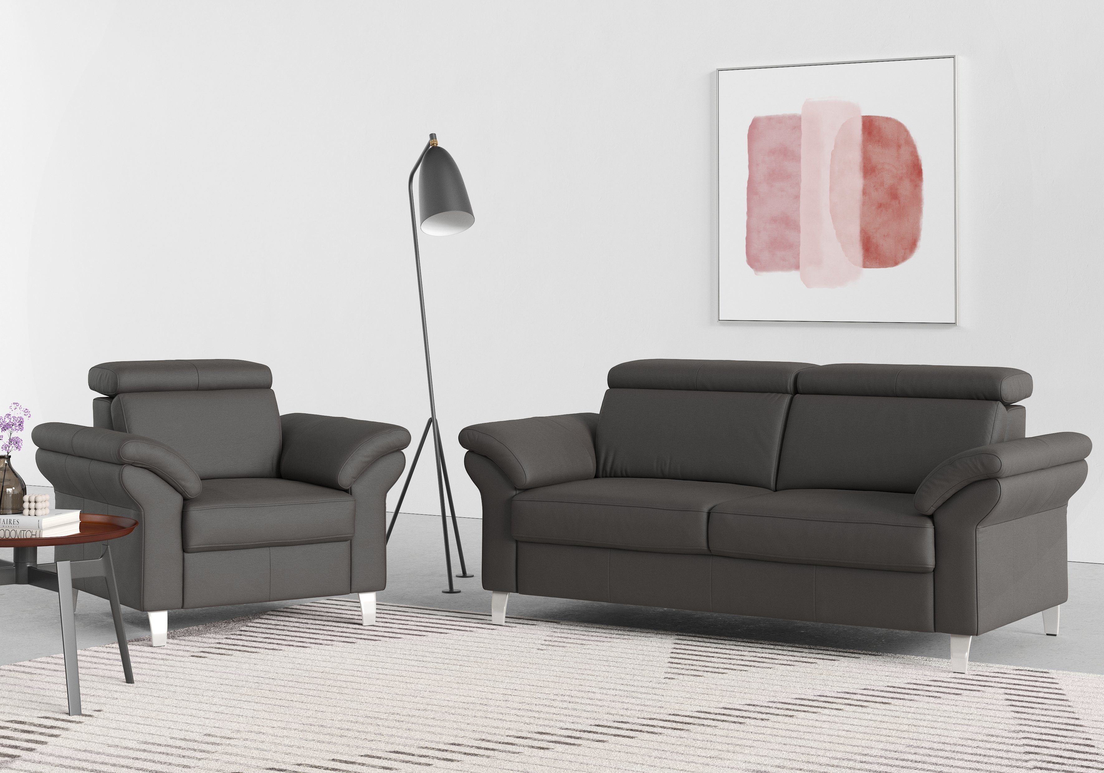 sit&more 2,5-zitsbank Arngast met binnenvering en verstelbare hoofdsteun
