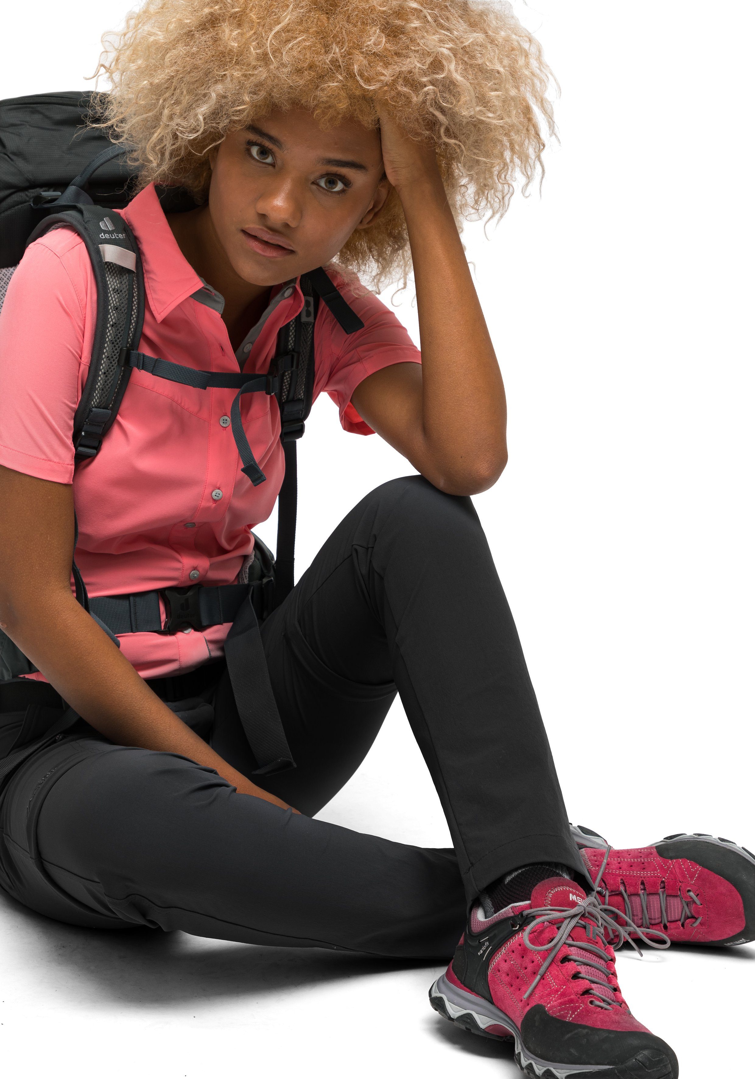 Maier Sports Functionele broek Inara slim zip Dames wandelbroek, zipp-off outdoorbroek, 4 zakken, slim fit
