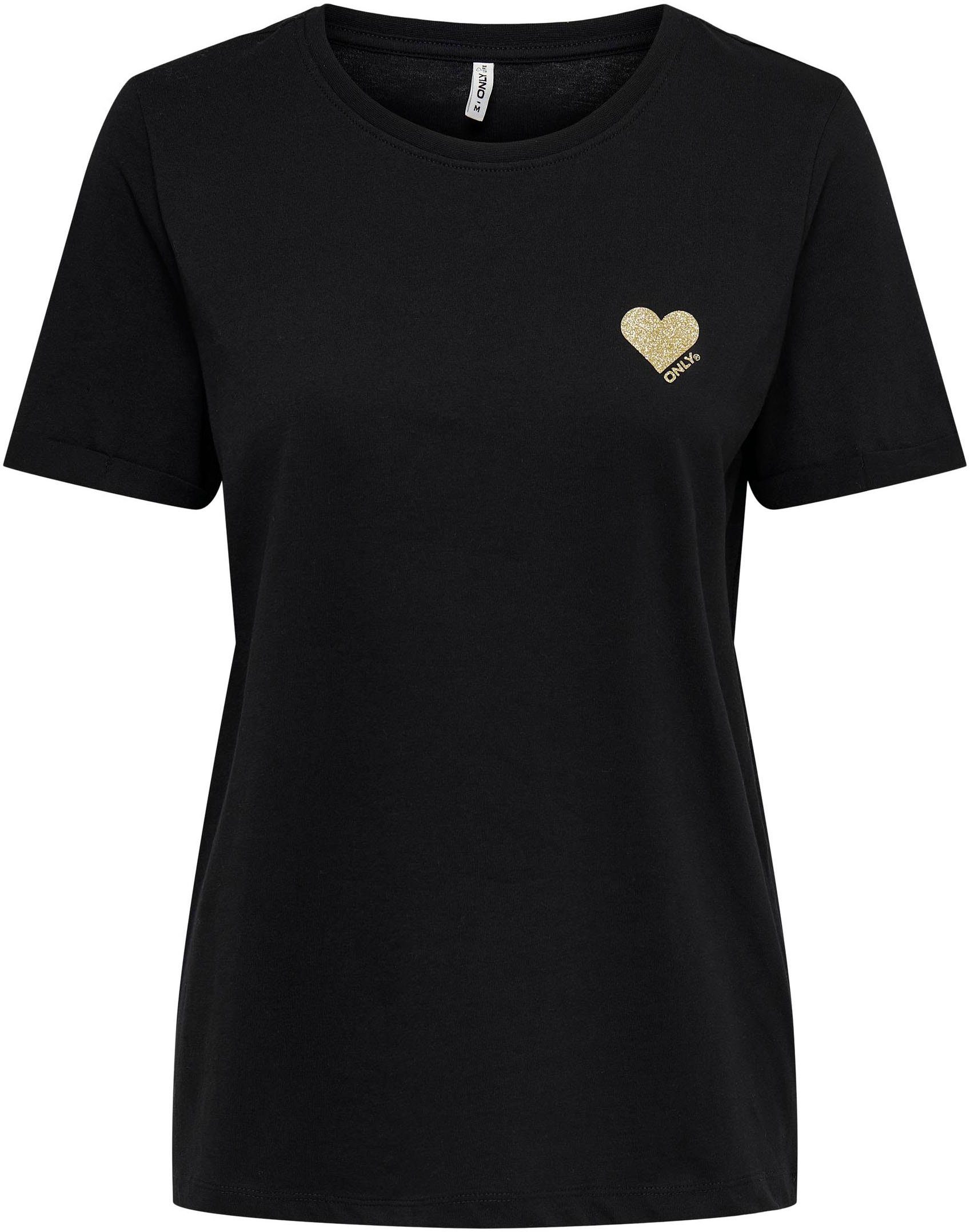 Only Shirt met korte mouwen ONLKITA S/S LOGO TOP NOOS