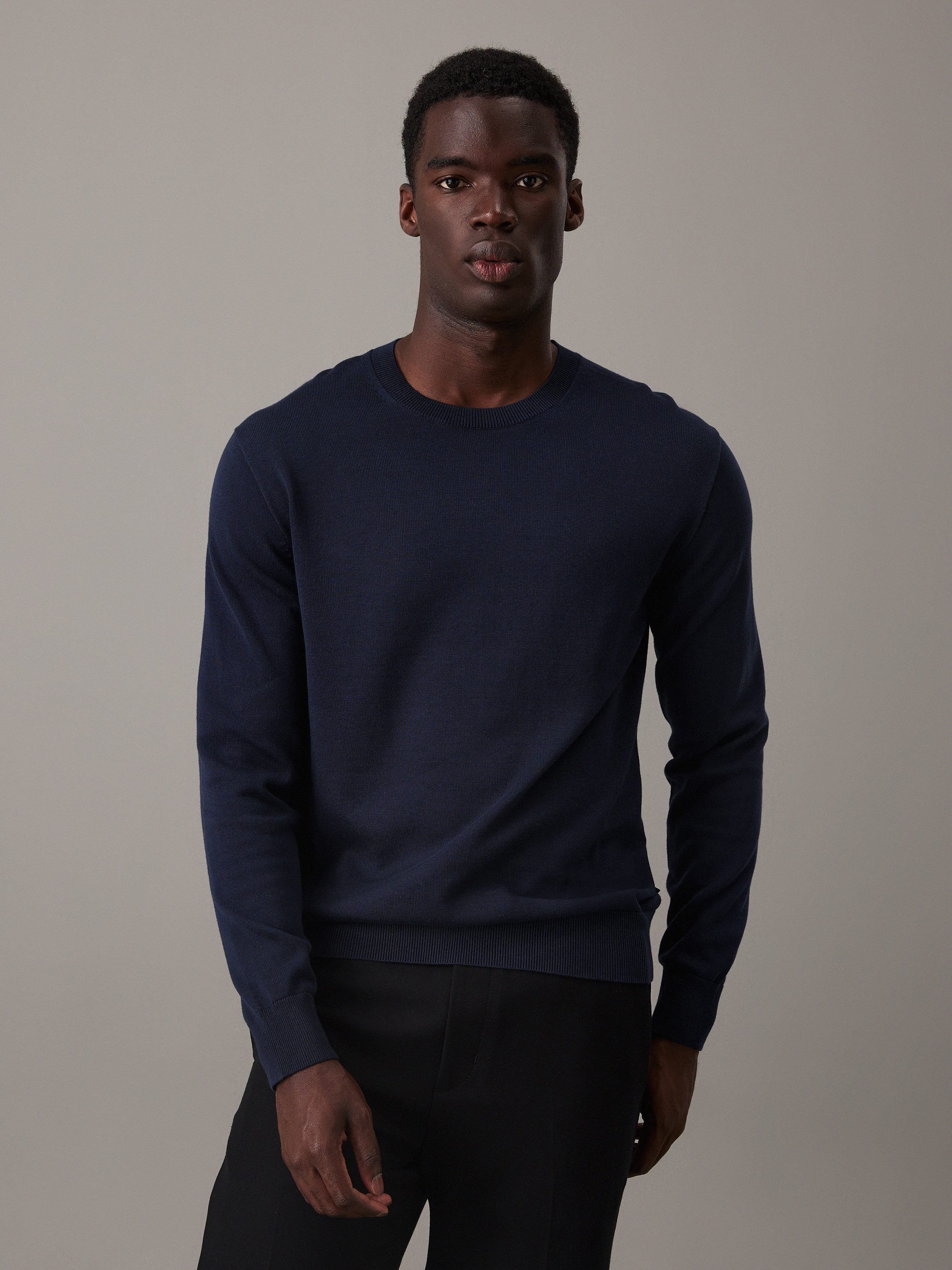 Calvin Klein Gebreide trui LS SUPIMA COTTON CREW 14GG
