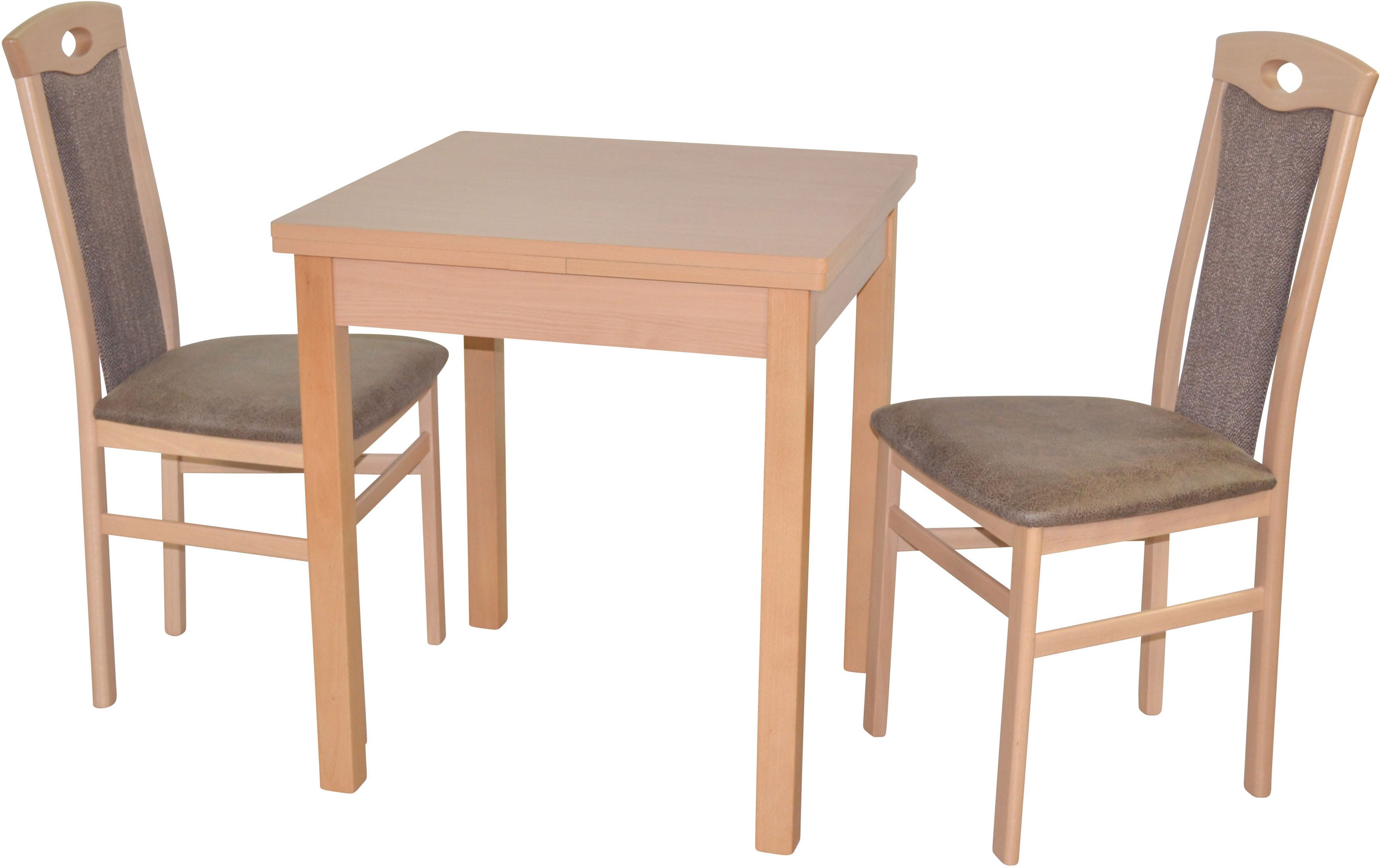 HOFMANN LIVING AND MORE Eethoek 3-delig eethoek Stoelen voorgemonteerd (voordeelset, 3-delig) eethoeken bruin