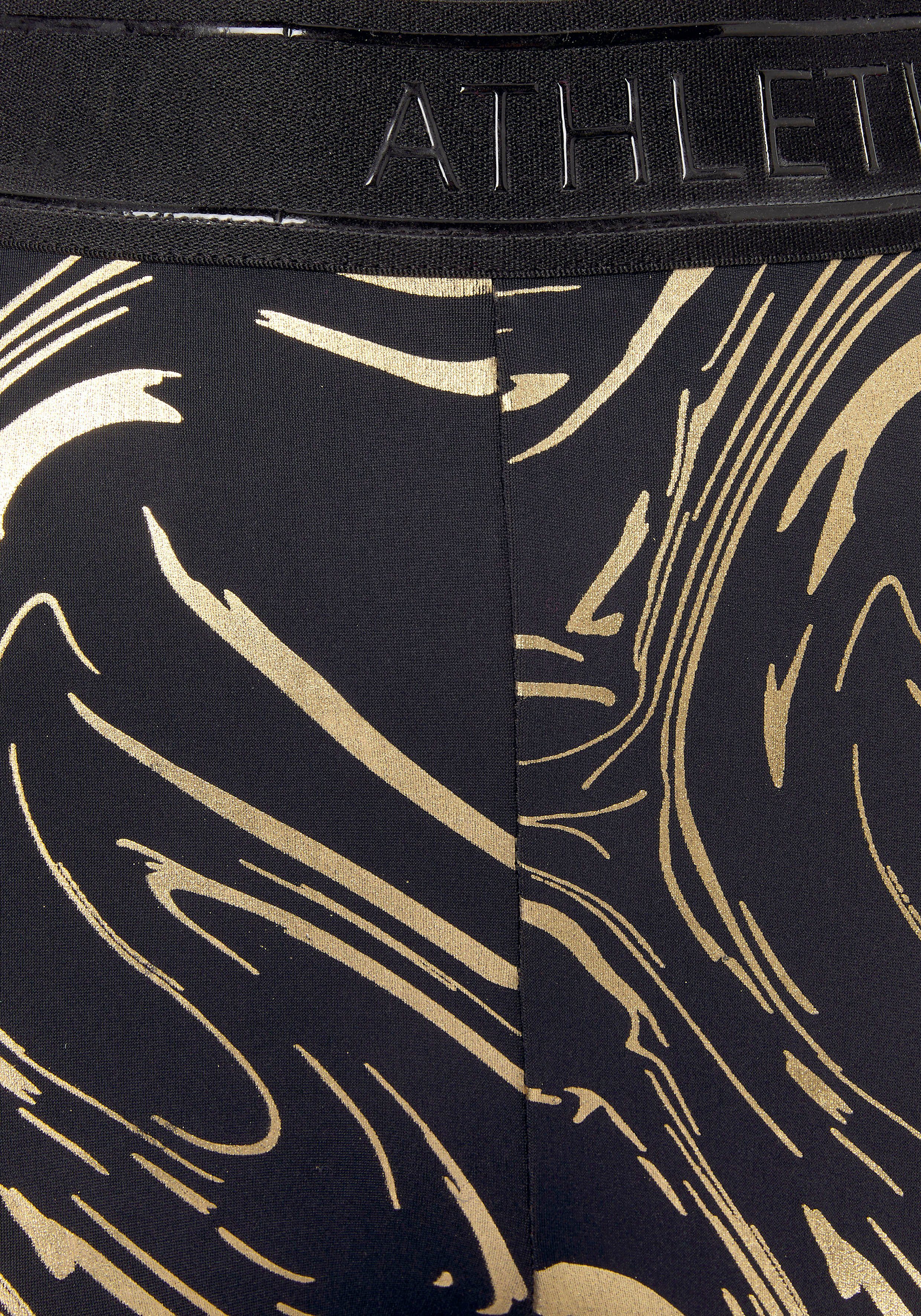active by Lascana Functionele legging Sportleggings met glanzende print en 3D-tekst