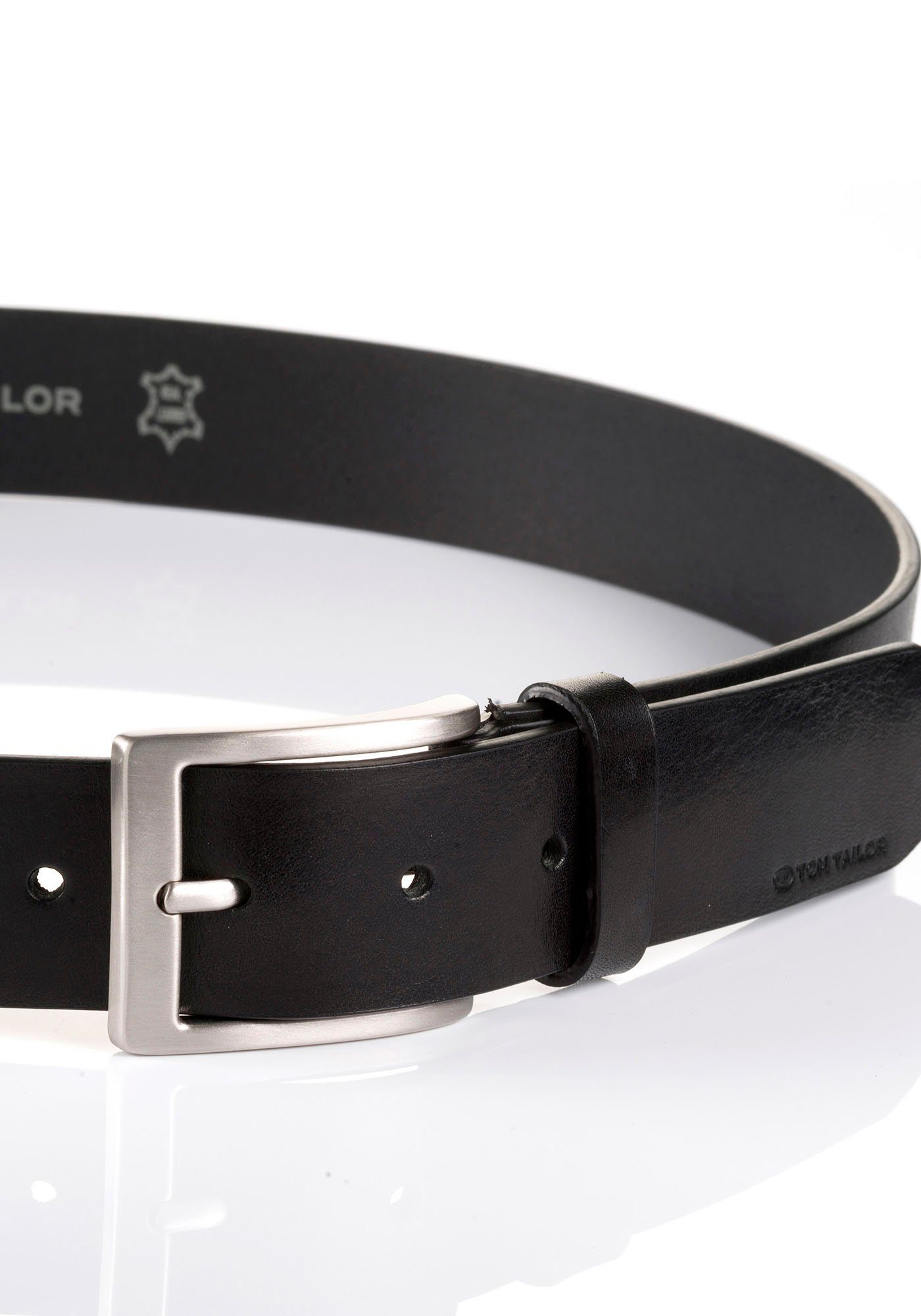 Tom Tailor Leren riem TTJADEN 3,5 cm brede herenriem, ideaal voor jeans tot maat 120