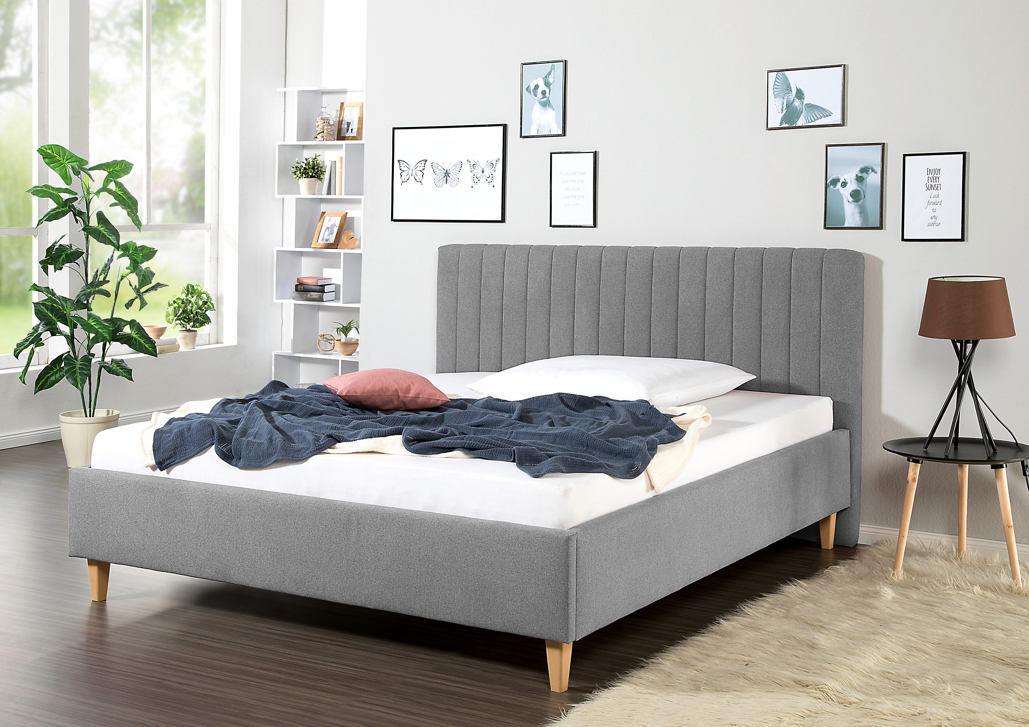 Maintal Gestoffeerd bed Friant Zijkanten van het bed zelf te monteren, zonder bedkist bedden grijs