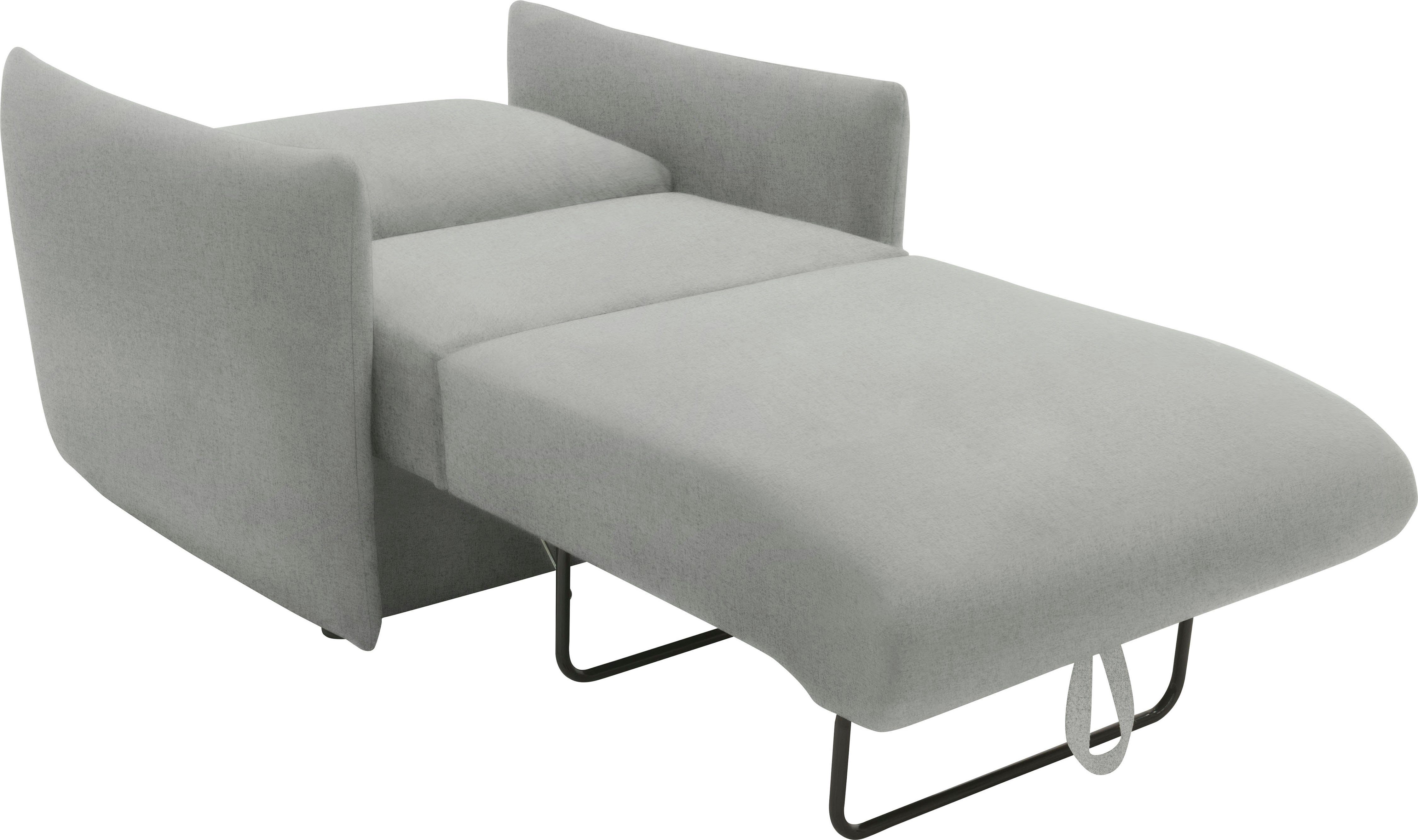DOMO collection Fauteuil 700023 veelzijdig als lounge stoel, relaxligstoel en logeerbed Slaapfunctie, bonellvering, stabiele ligoppervlak ca. 70 x 195 cm
