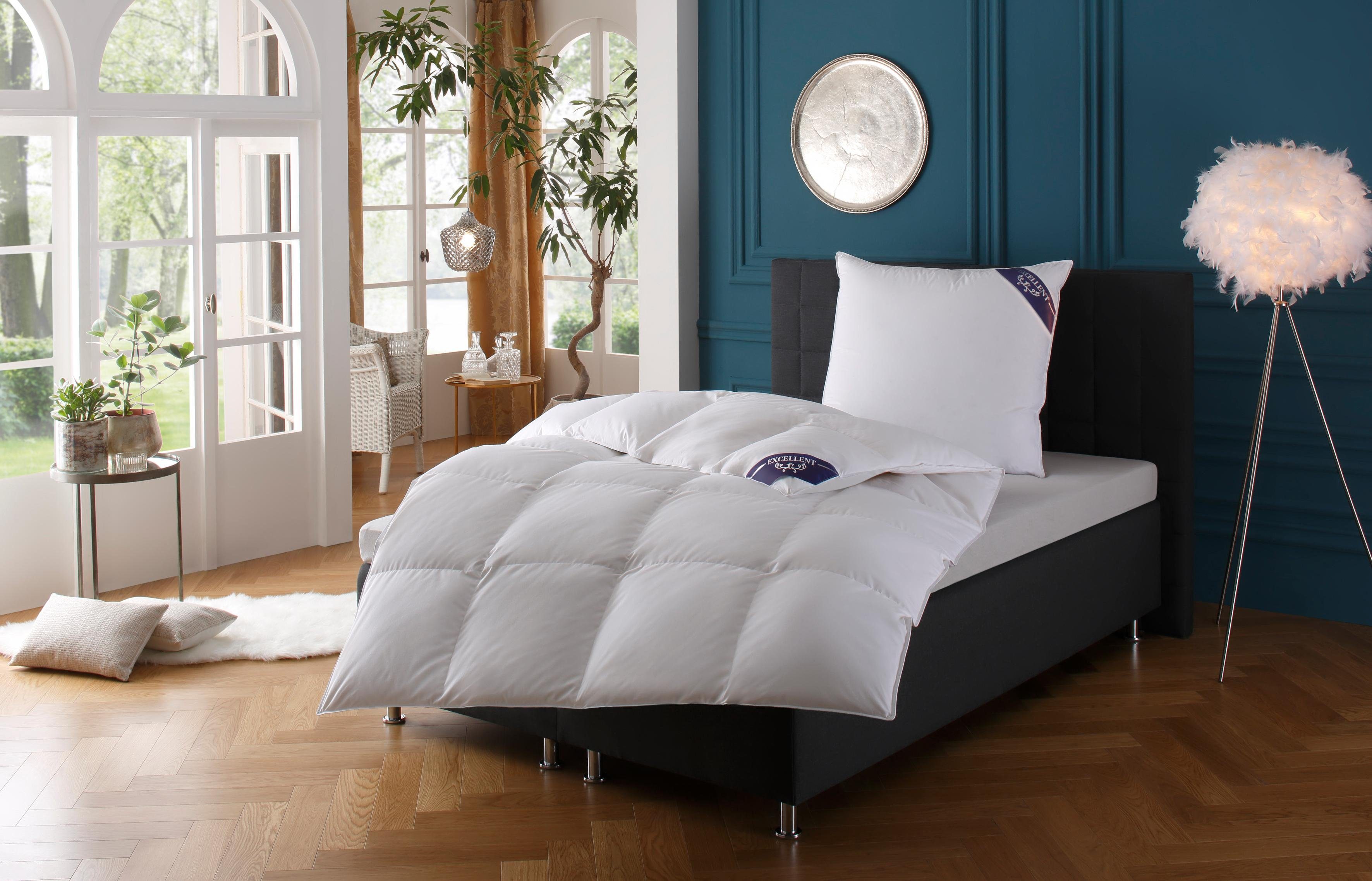 Excellent Donzen dekbed + 3-kamer-hoofdkussen Dekbedset Zürich, dekbed 135x200 & 155x220 cm Deken 100% dons voor winter, zomer, kussen met 90% dons (voordeelset)