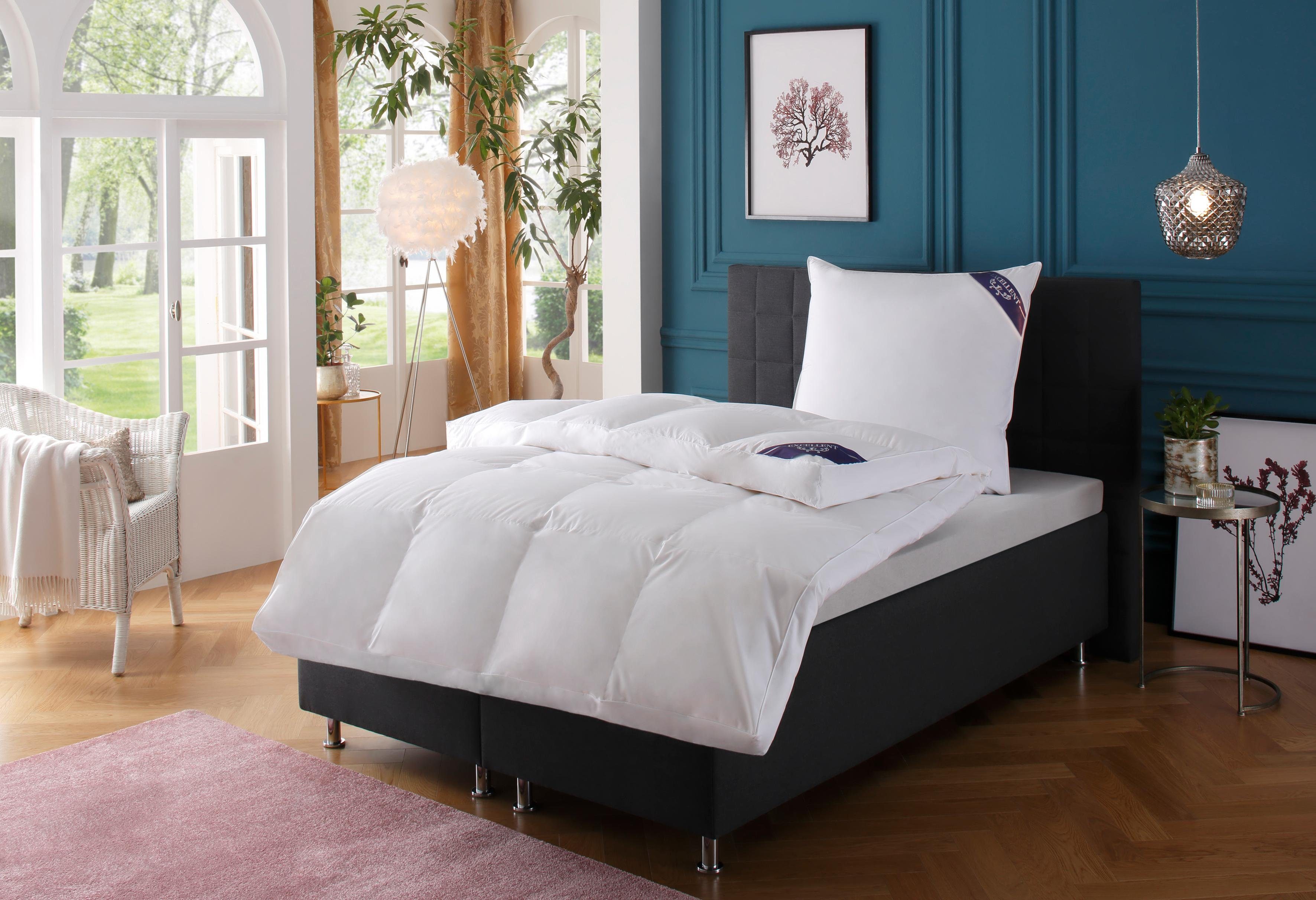 Excellent Donzen dekbed + 3-kamer-hoofdkussen Dekbedset Zürich, dekbed 135x200 & 155x220 cm Deken 100% dons voor winter, zomer, kussen met 90% dons (voordeelset)