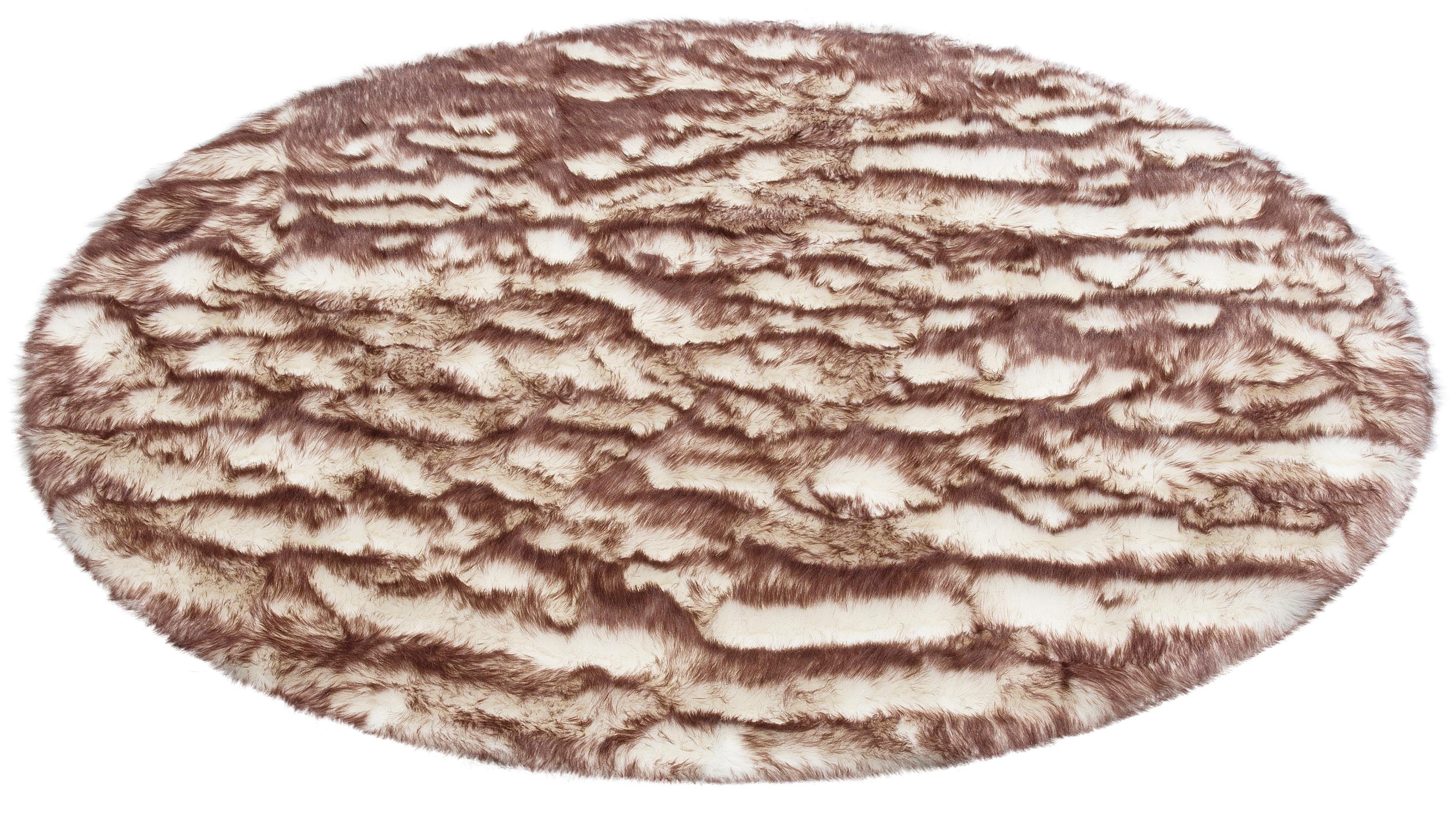 my home Vachtvloerkleed Sammo Imitatiebont, felle kleuren, bijzonder zacht, heerlijk zacht vloerkleed dieren vloerkleden maat 10 (ø 190 cm) wit