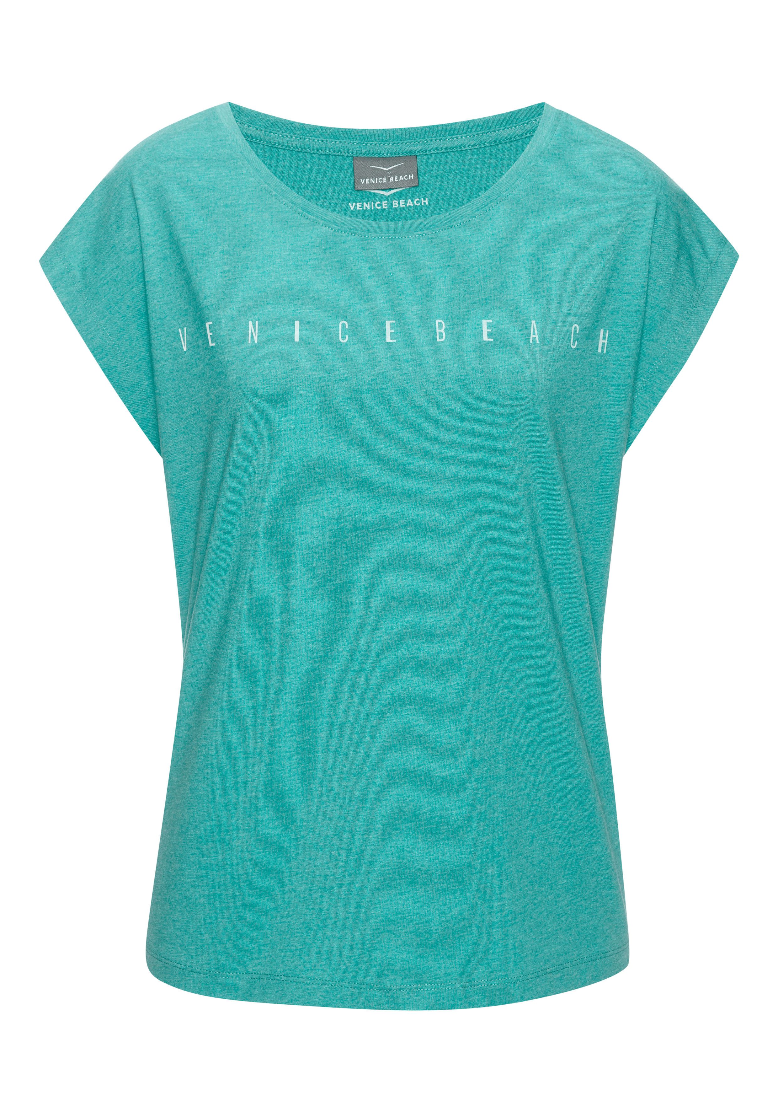 Venice Beach Shirt met korte mouwen met frontprint, t-shirt van katoenmix, basic, casual