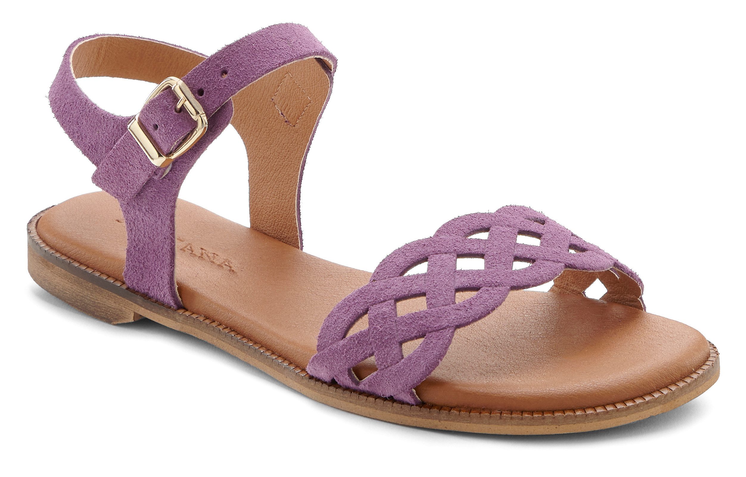 Lascana Sandalen Zomerschoen Sandalette, zomerschoen van leer met uitsparingen en zachte binnenzool