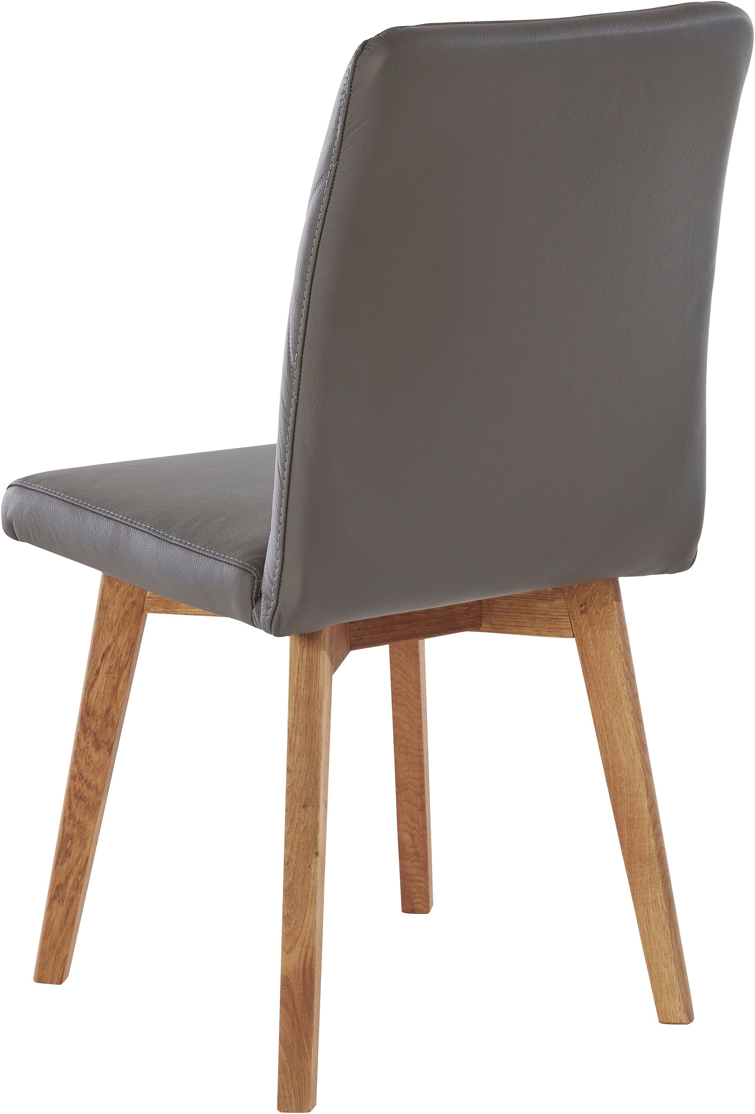 Home affaire Eetkamerstoel Brest Frame van eiken massief hout geolied (2 stuks)