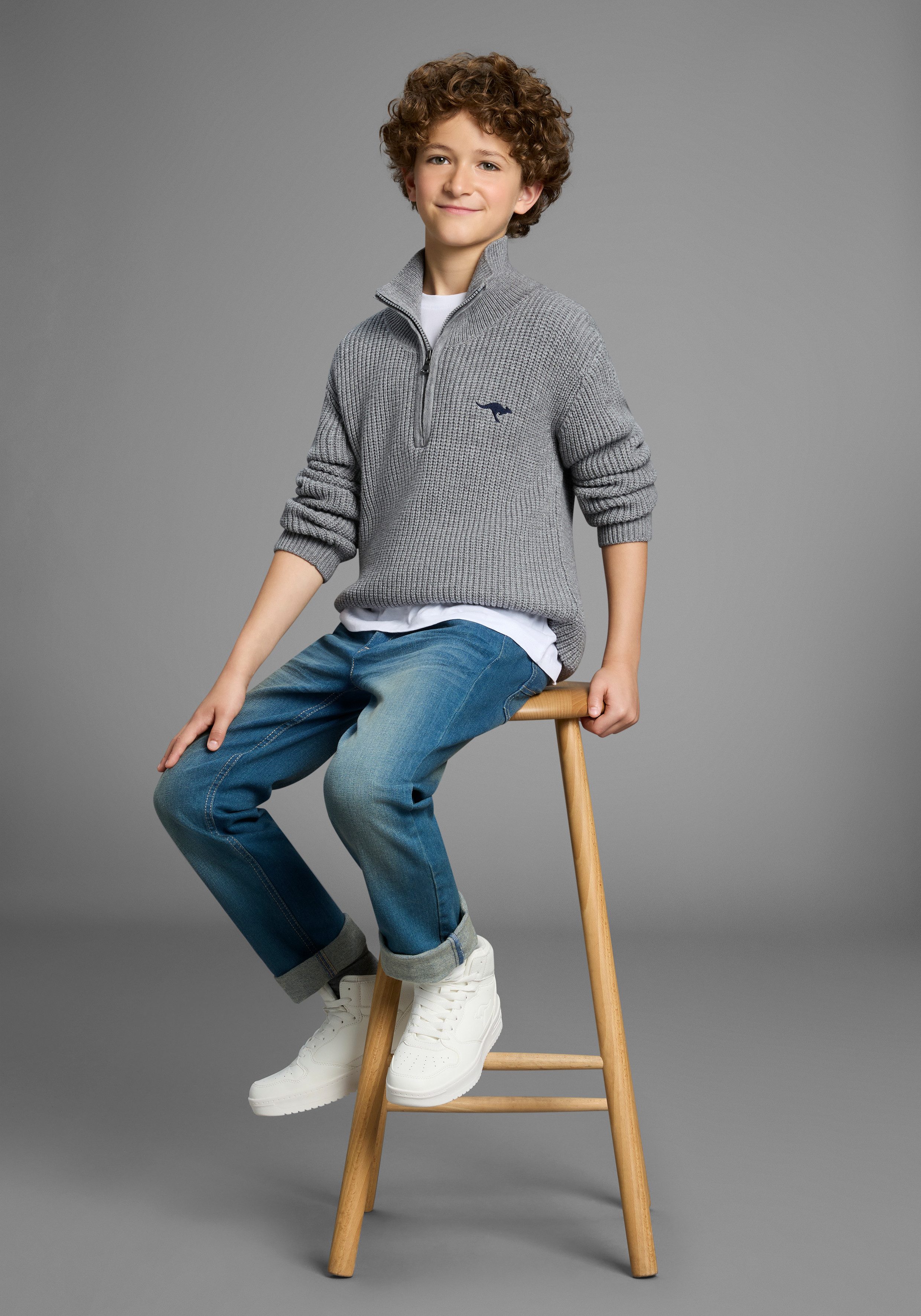 KangaROOS Gebreide trui Troyer, Pullover met rits