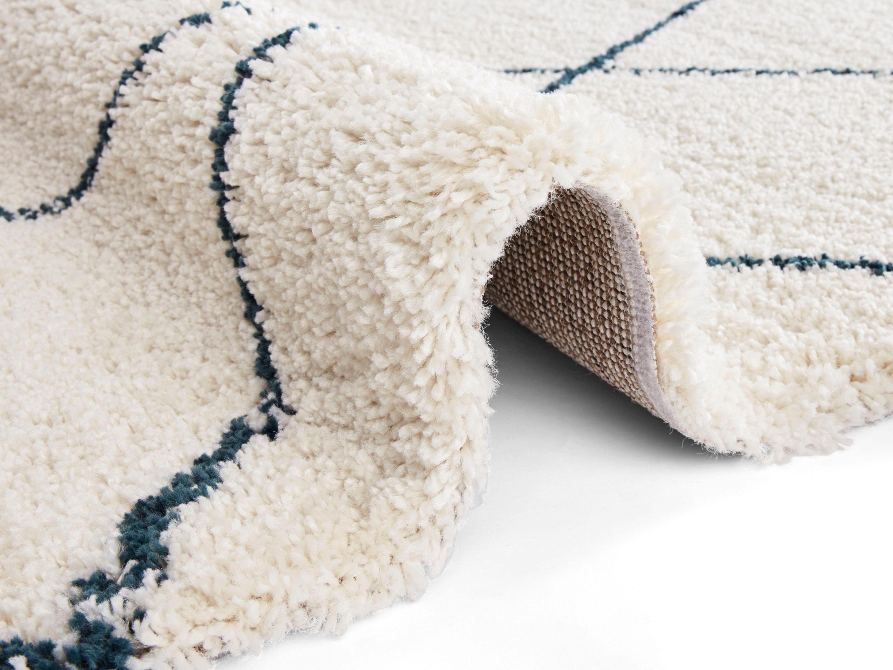 HANSE Home Hoogpolig vloerkleed Feel Shaggy, Zacht, Scandi, Pluizig, Ruiten, Woonkamer, Slaapkamer