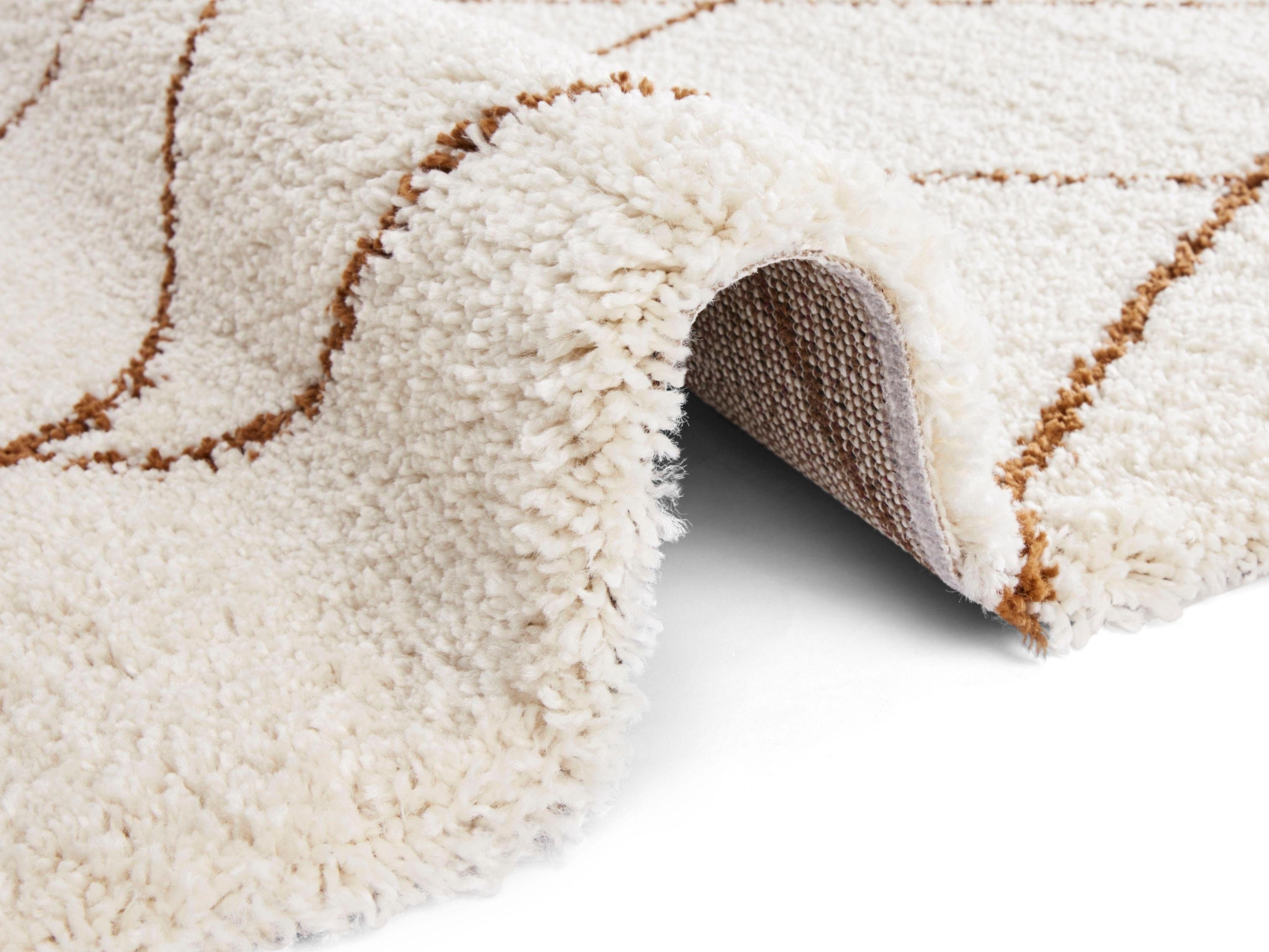 HANSE Home Hoogpolig vloerkleed Feel Shaggy, Zacht, Scandi, Pluizig, Ruiten, Woonkamer, Slaapkamer