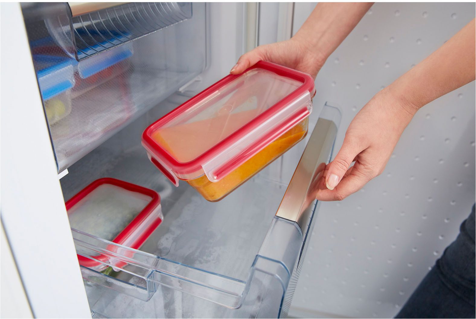 Emsa Vershoudtrommel Clip & Close Glas Set, rechthoekig, 100 % dichte opbergdozen (set, 4-delig)